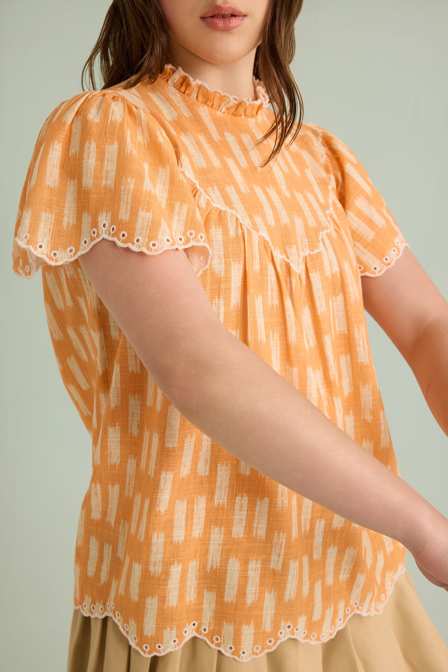 Callista Charm Top In Orange - Myra USA