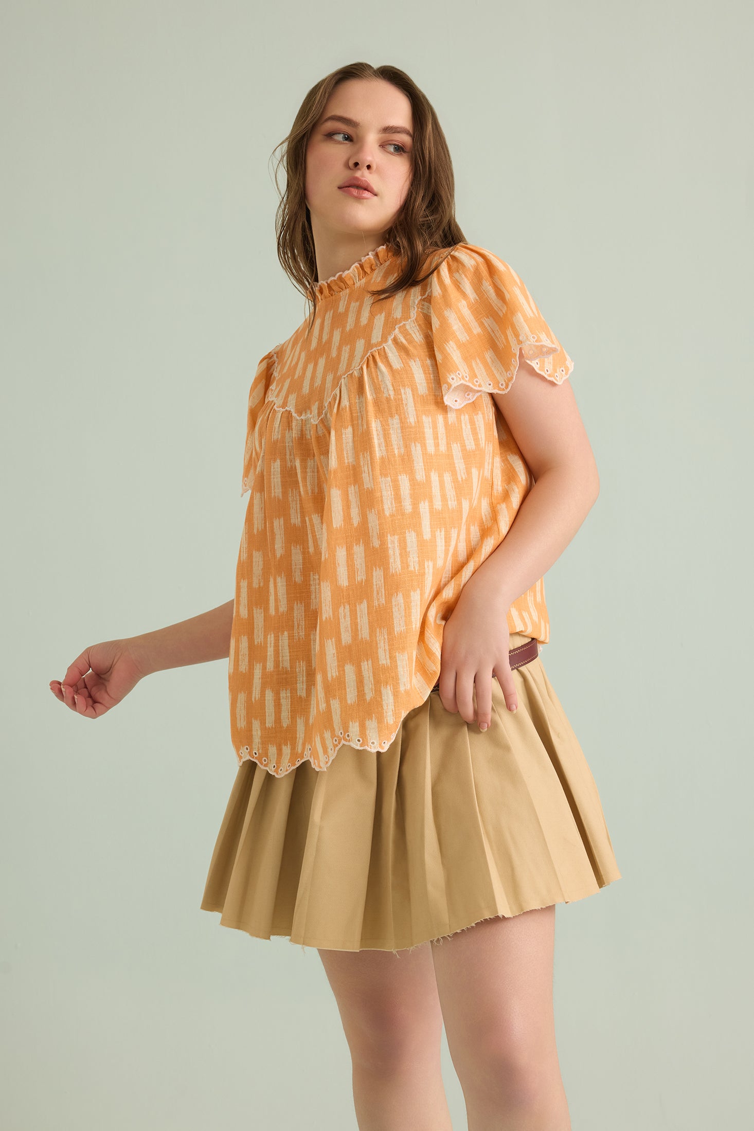 Callista Charm Top In Orange - Myra USA
