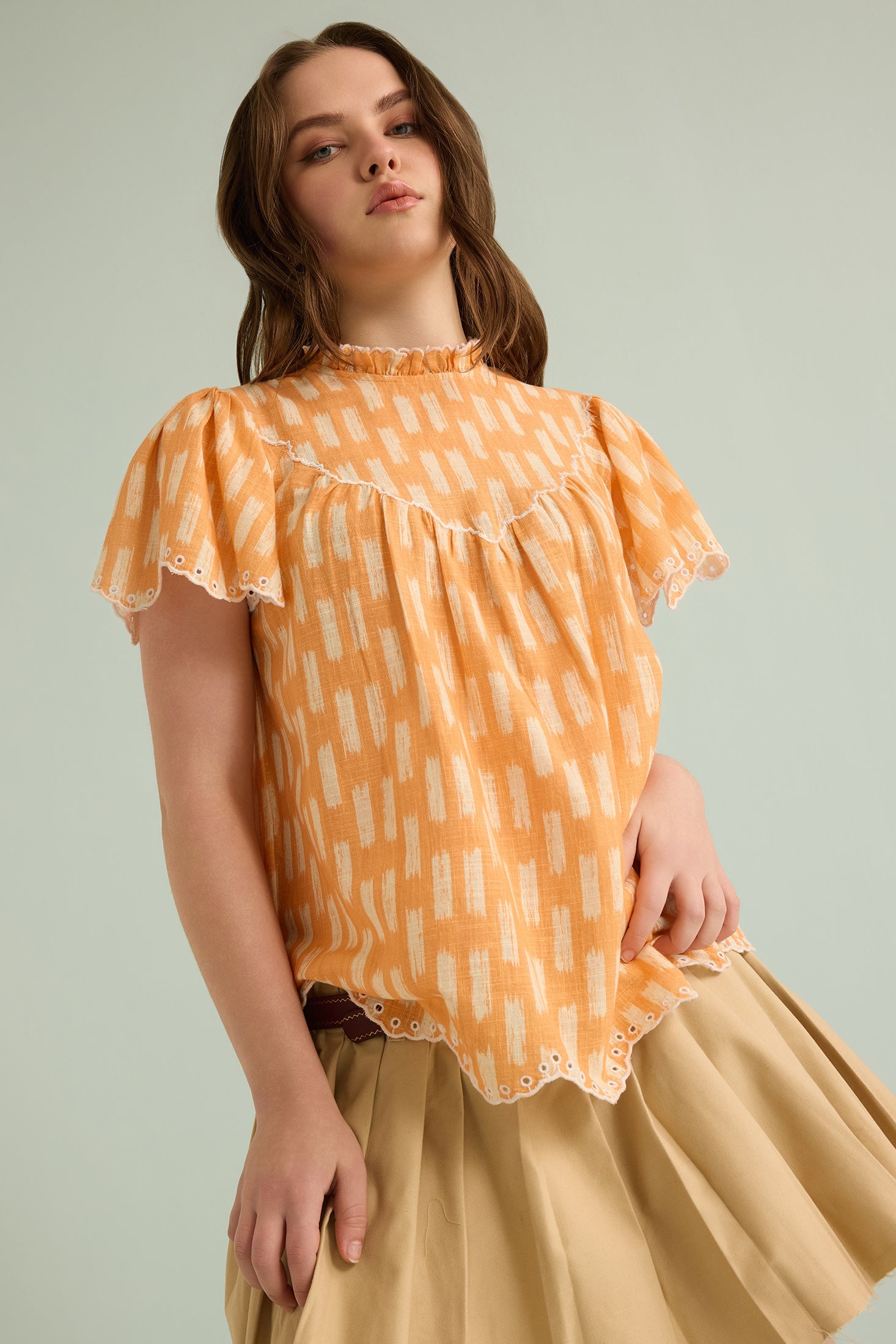 Callista Charm Top In Orange - Myra USA