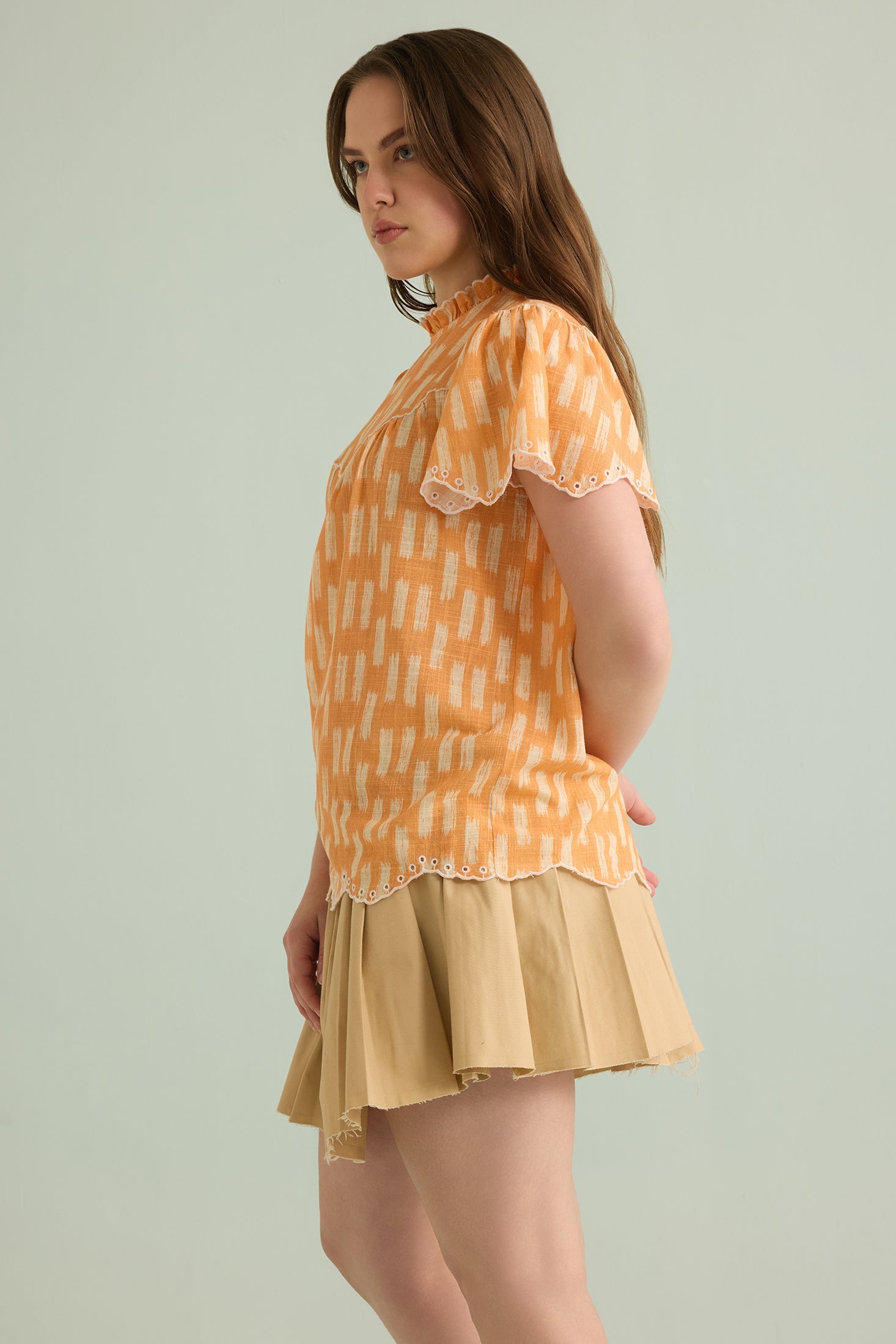 Callista Charm Top In Orange - Myra USA