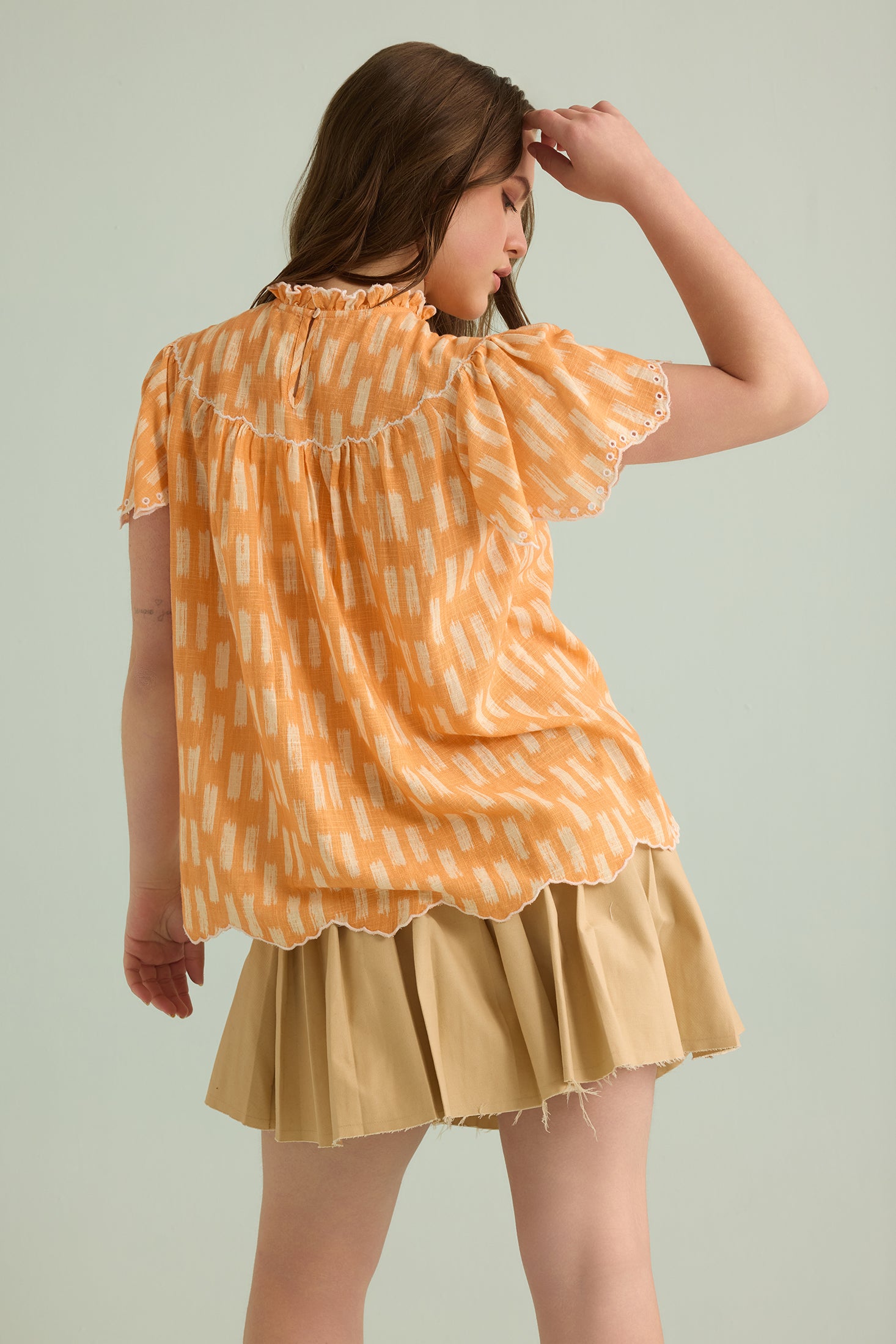 Callista Charm Top In Orange - Myra USA