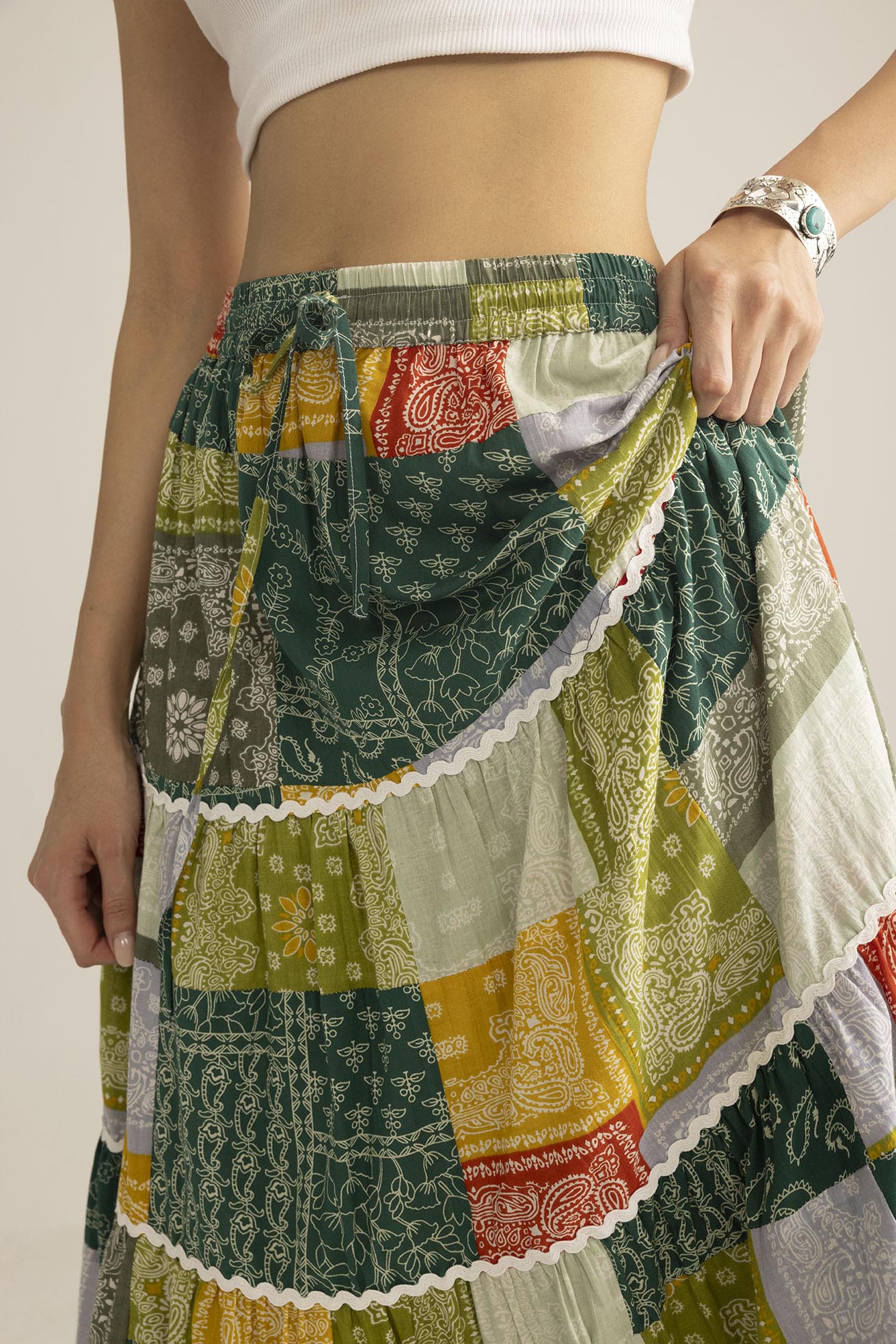 Junebug Patchwork Skirt in Vintage Mix