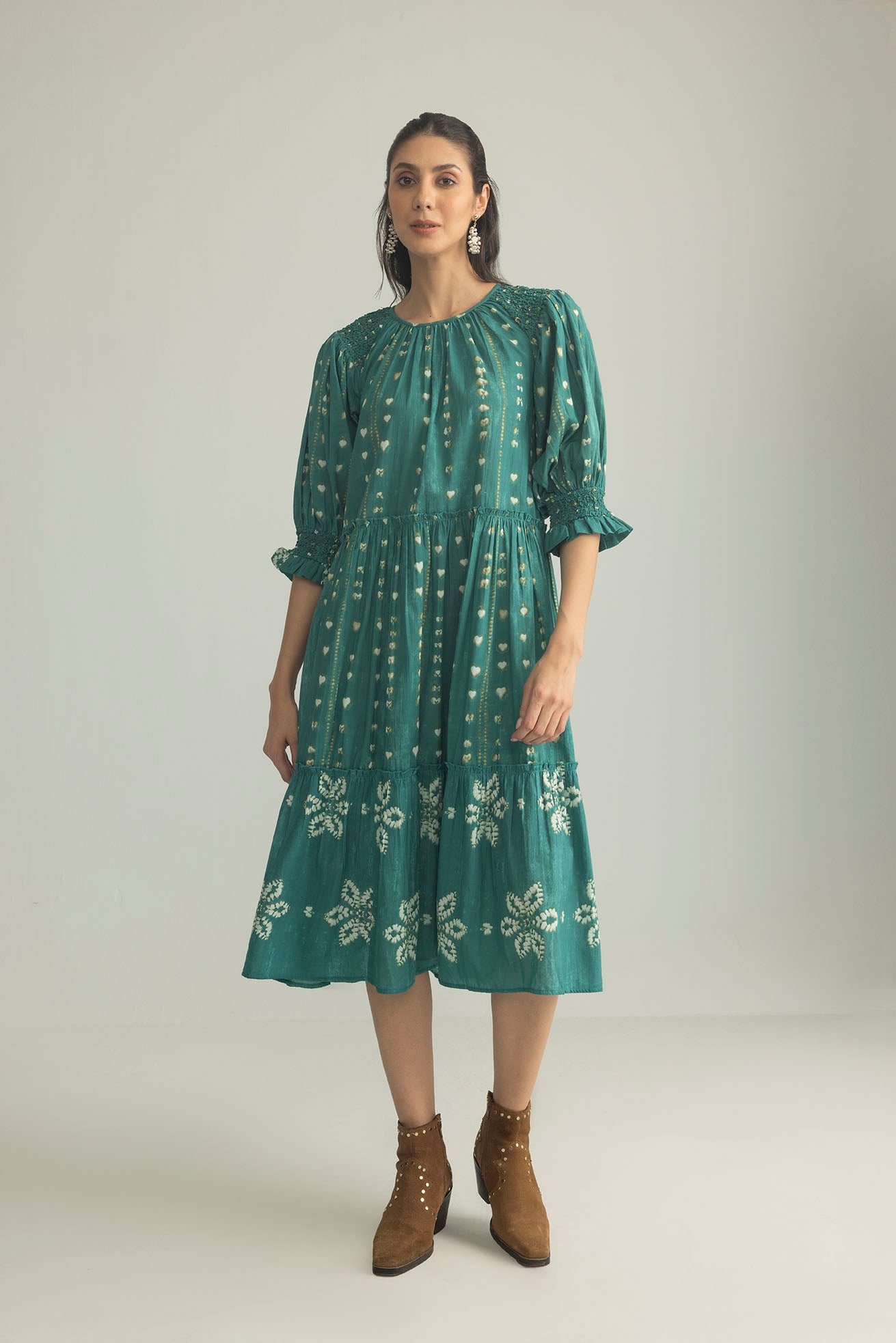 Gypsy Heart Dress in Canyon Teal - Myra USA