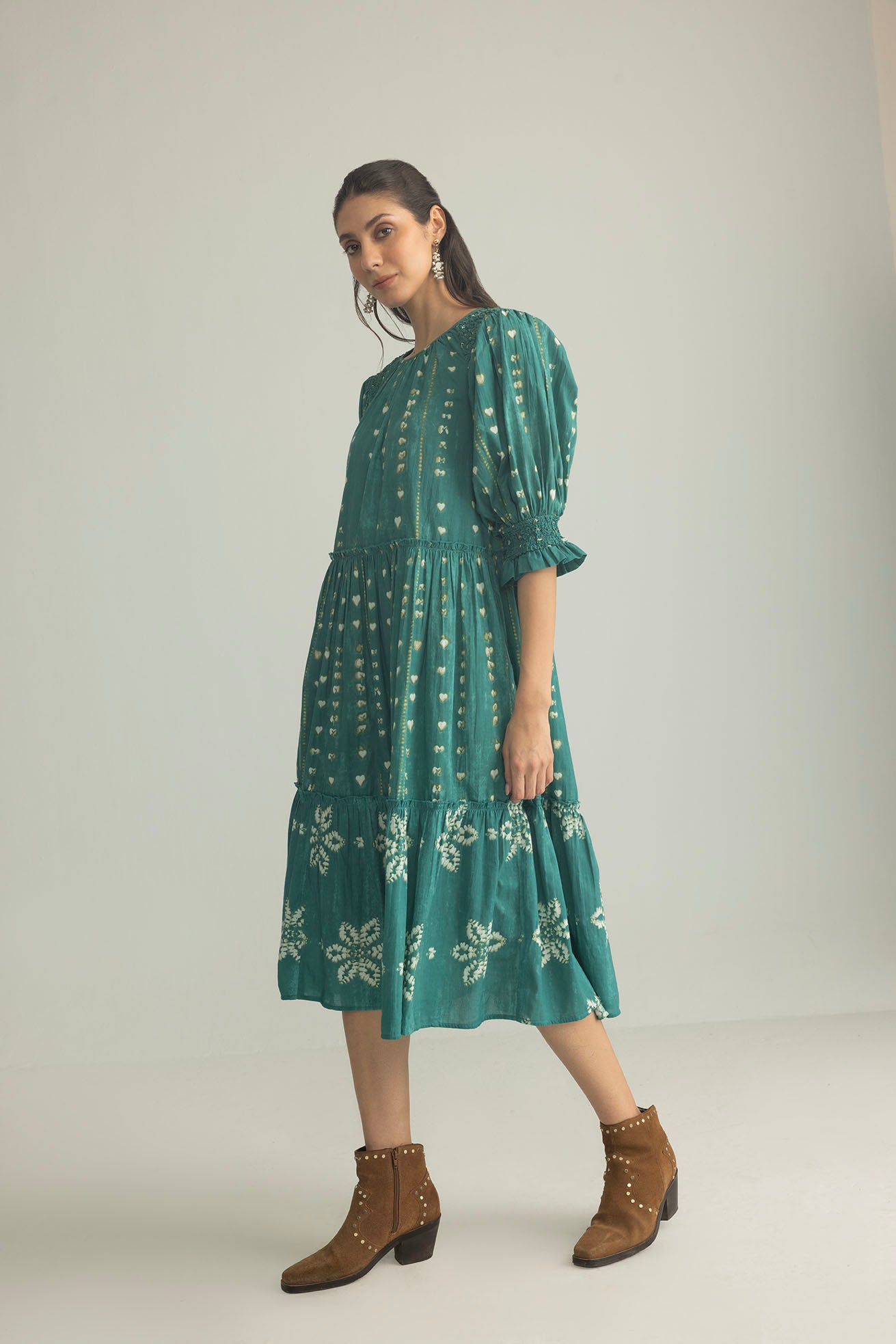 Gypsy Heart Dress in Canyon Teal - Myra USA