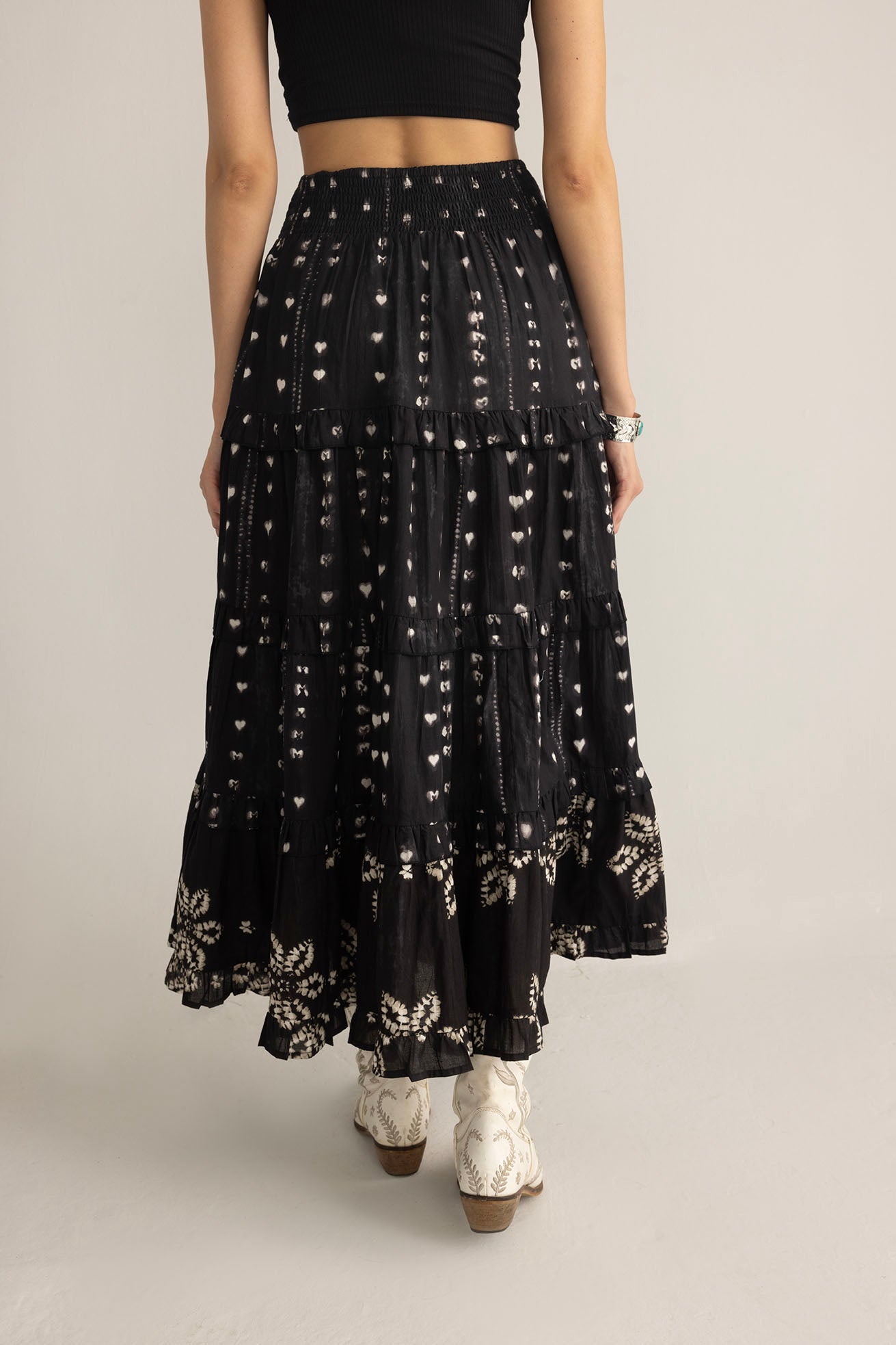 Clover Noir Cotton Skirt Ink Black