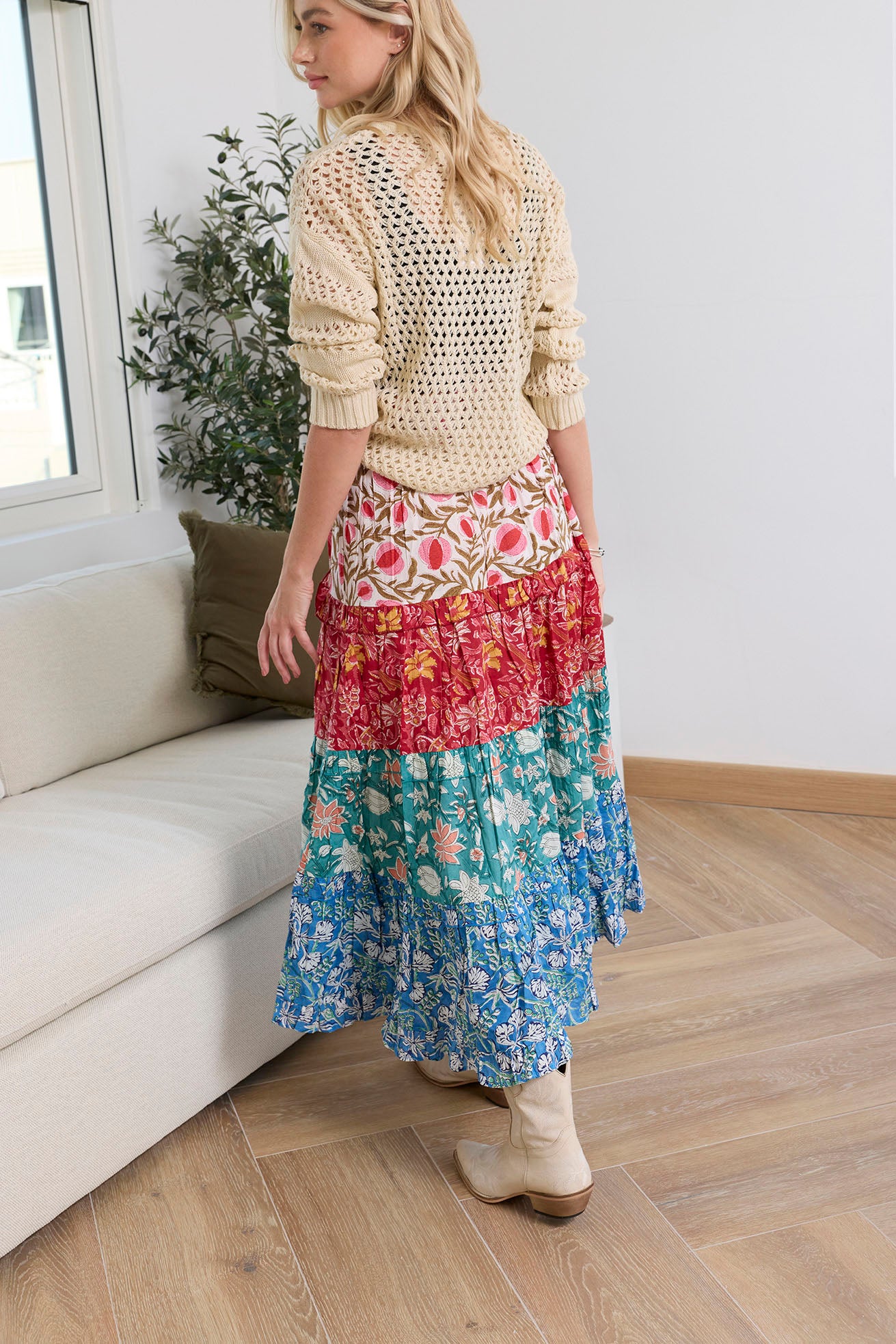 Kismet Patchplay Skirt in Poppy Bloom - Myra USA