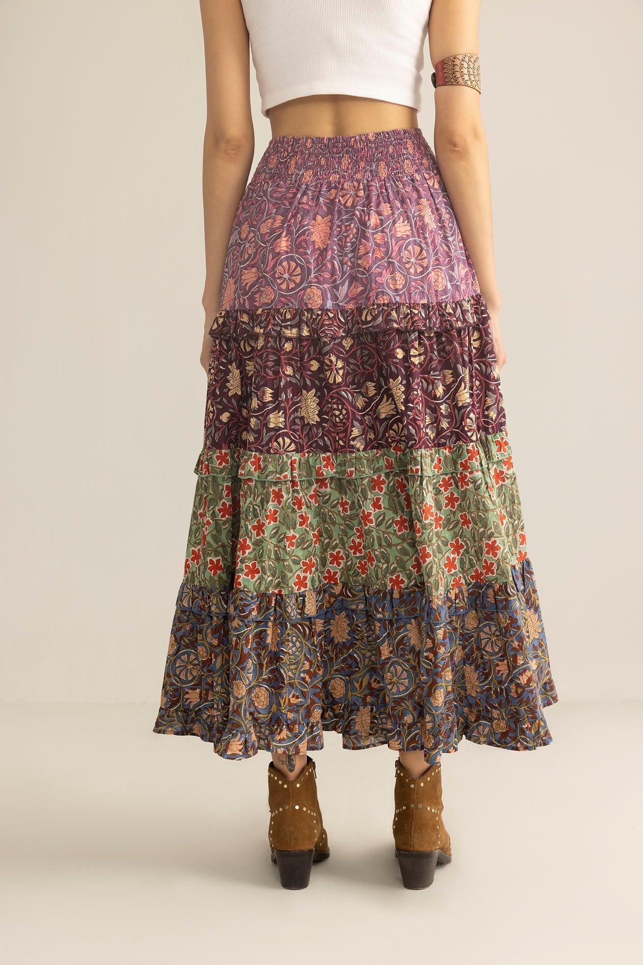 Kismet Patchplay Skirt in Mix-Match Print - Myra USA