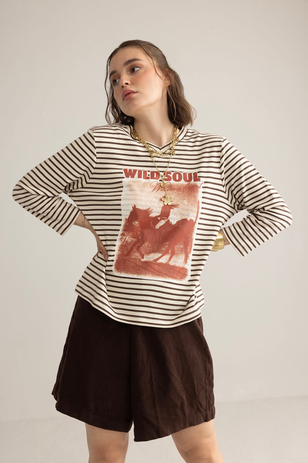 Bloomin' Ride Striped Top in Vanilla Smoke