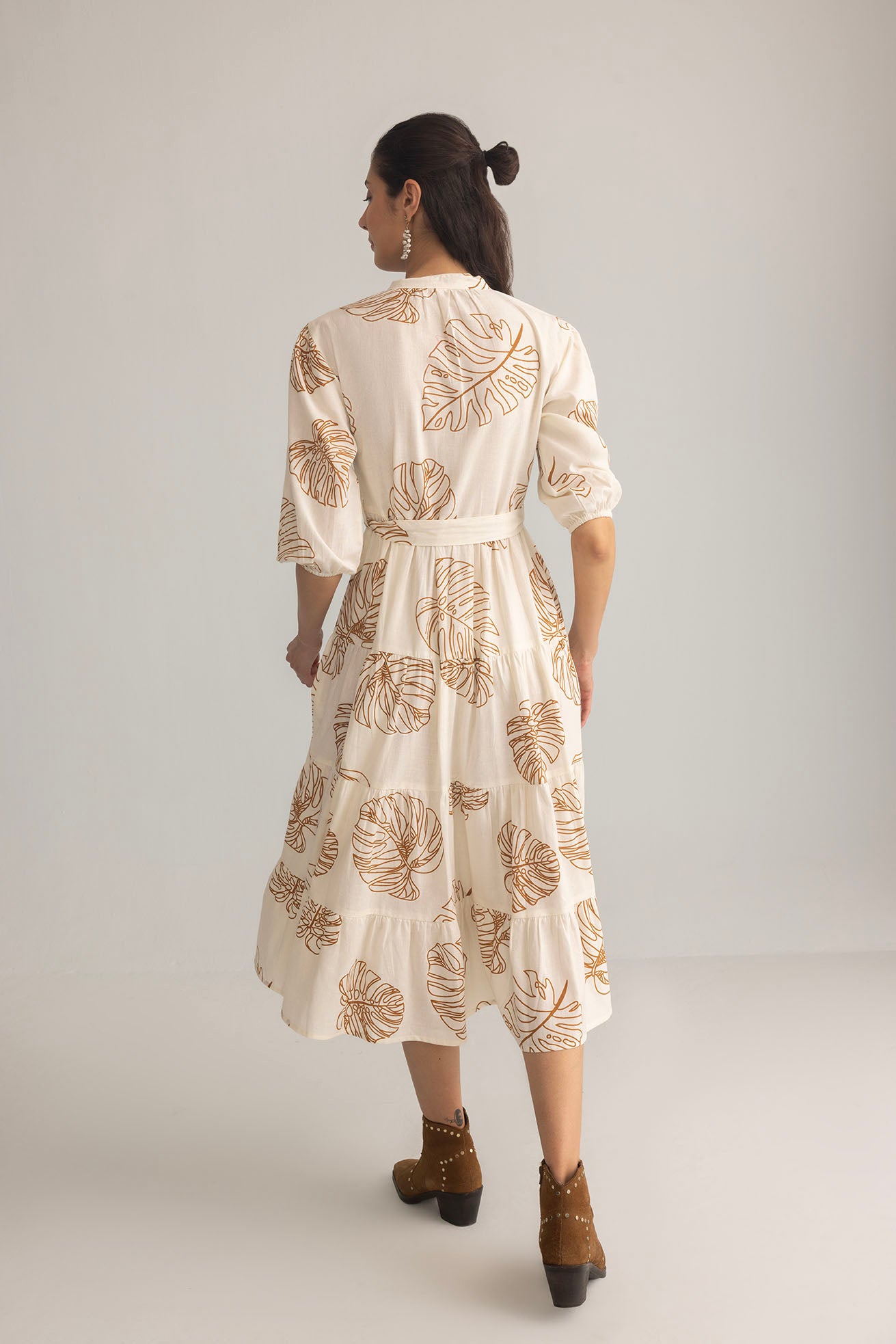 Botanica Moon Maxi Dress in Shadow White - Myra USA