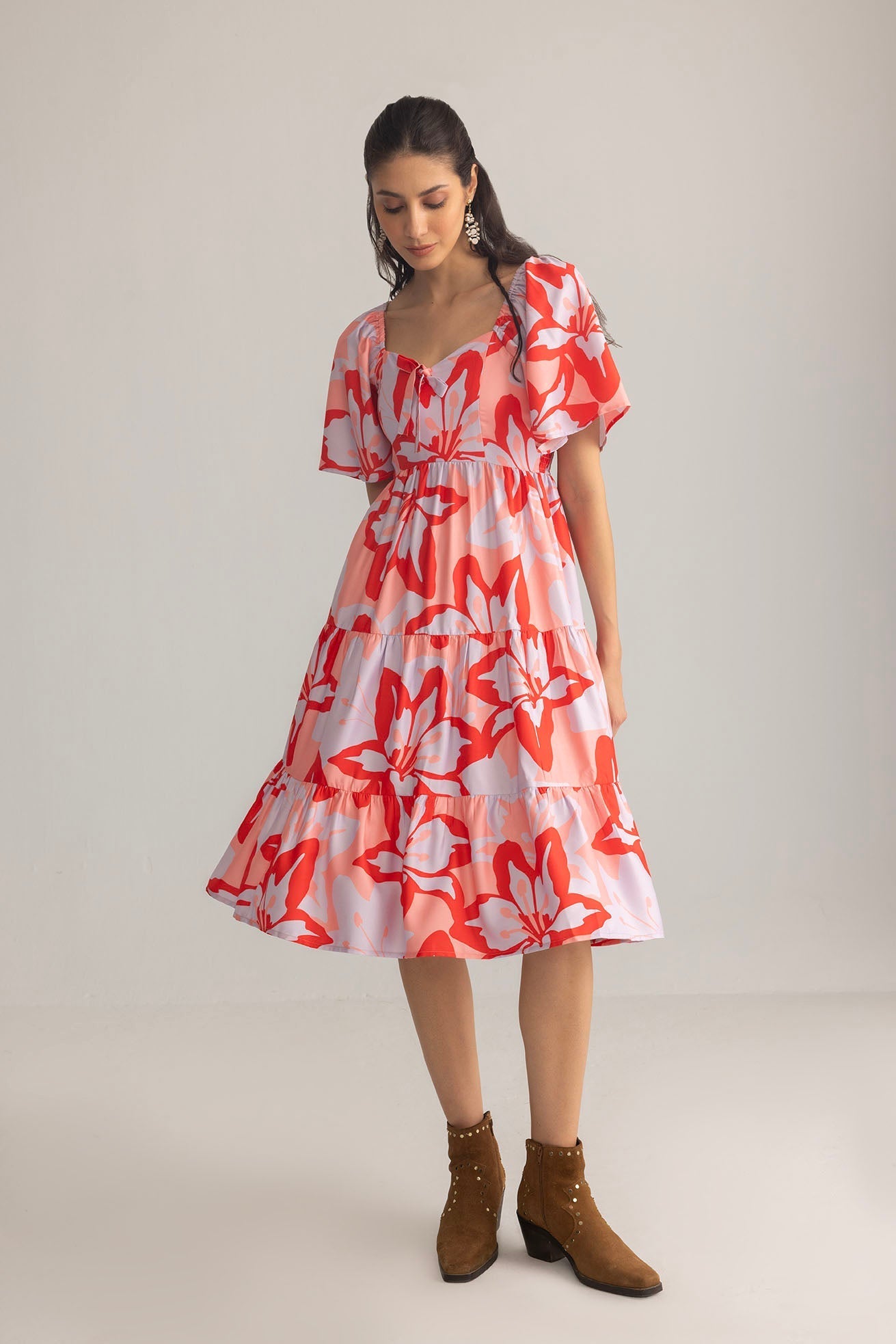 Kiss in Bloom Mini Dress in Lilac Frost