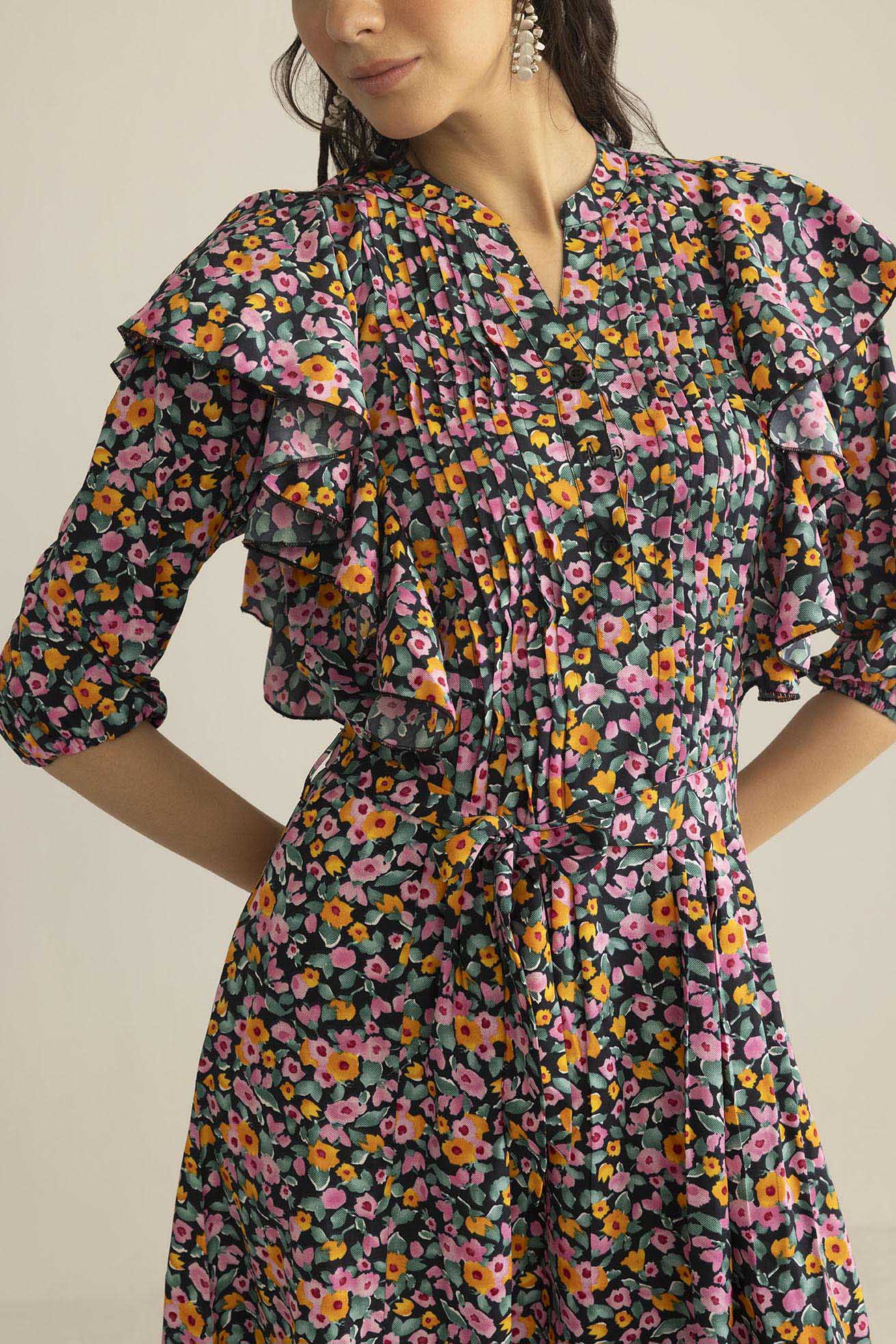 Confetti Crush Printed Dress in Wild Fuchsia