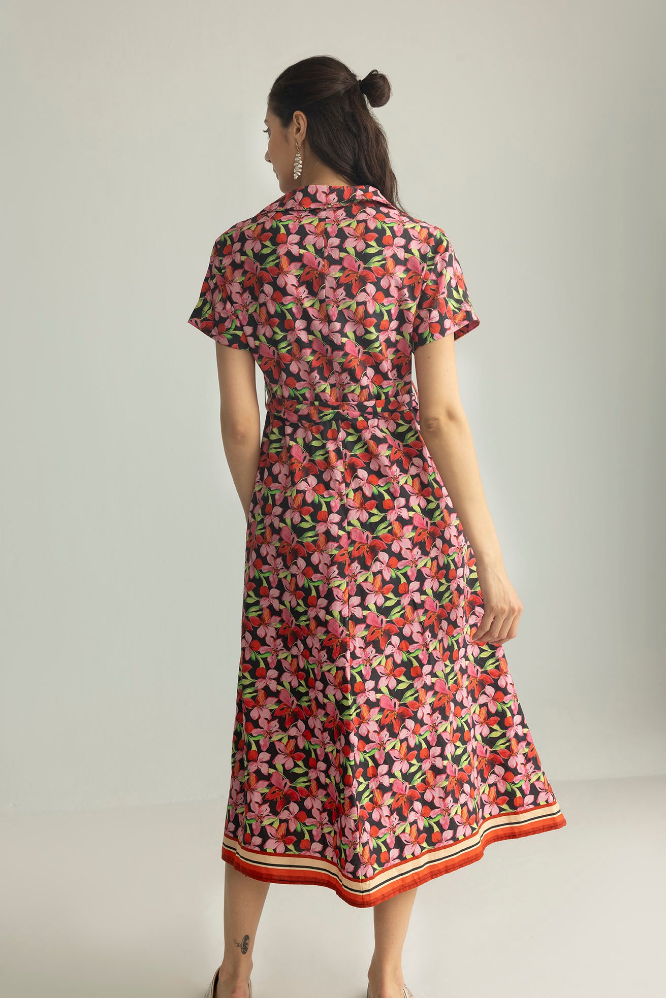 Hibiscus Rush Shirt Dress in Bloom Pink - Myra USA
