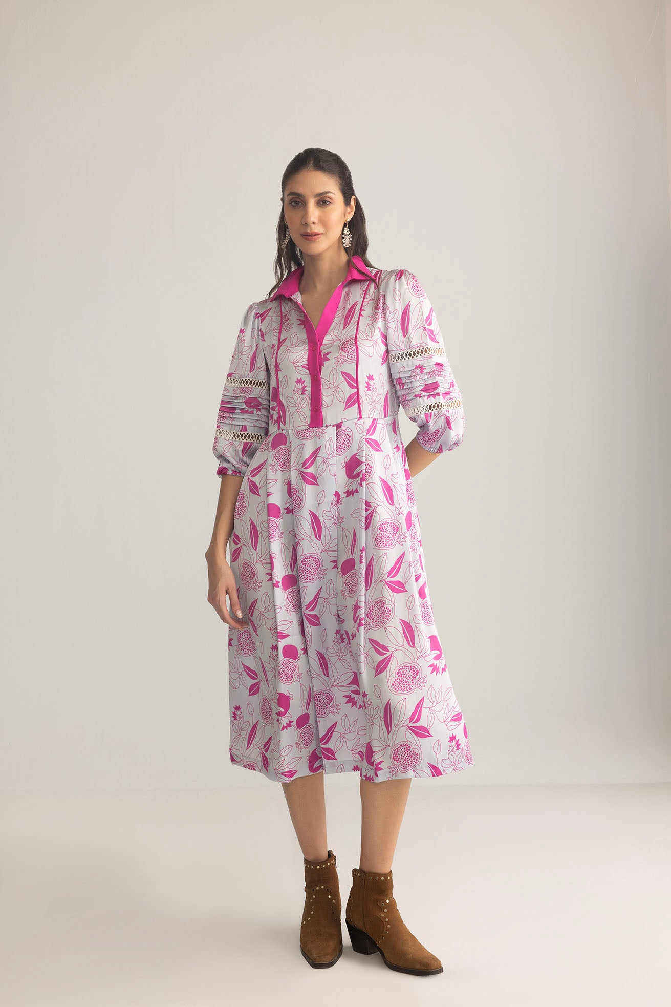 Sweet Syllable Shirt Dress in Lilac Tonic - Myra USA