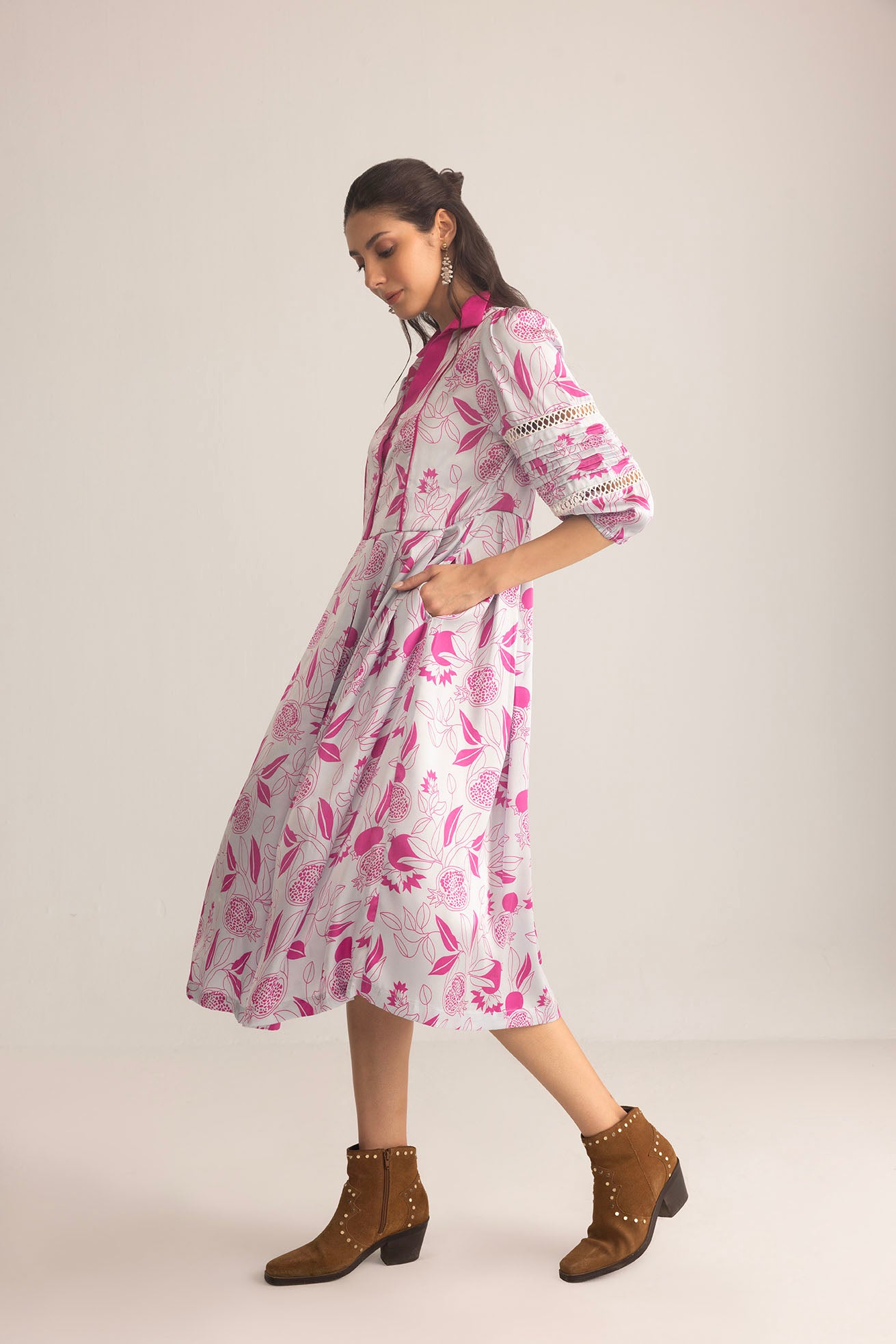Sweet Syllable Shirt Dress in Lilac Tonic - Myra USA
