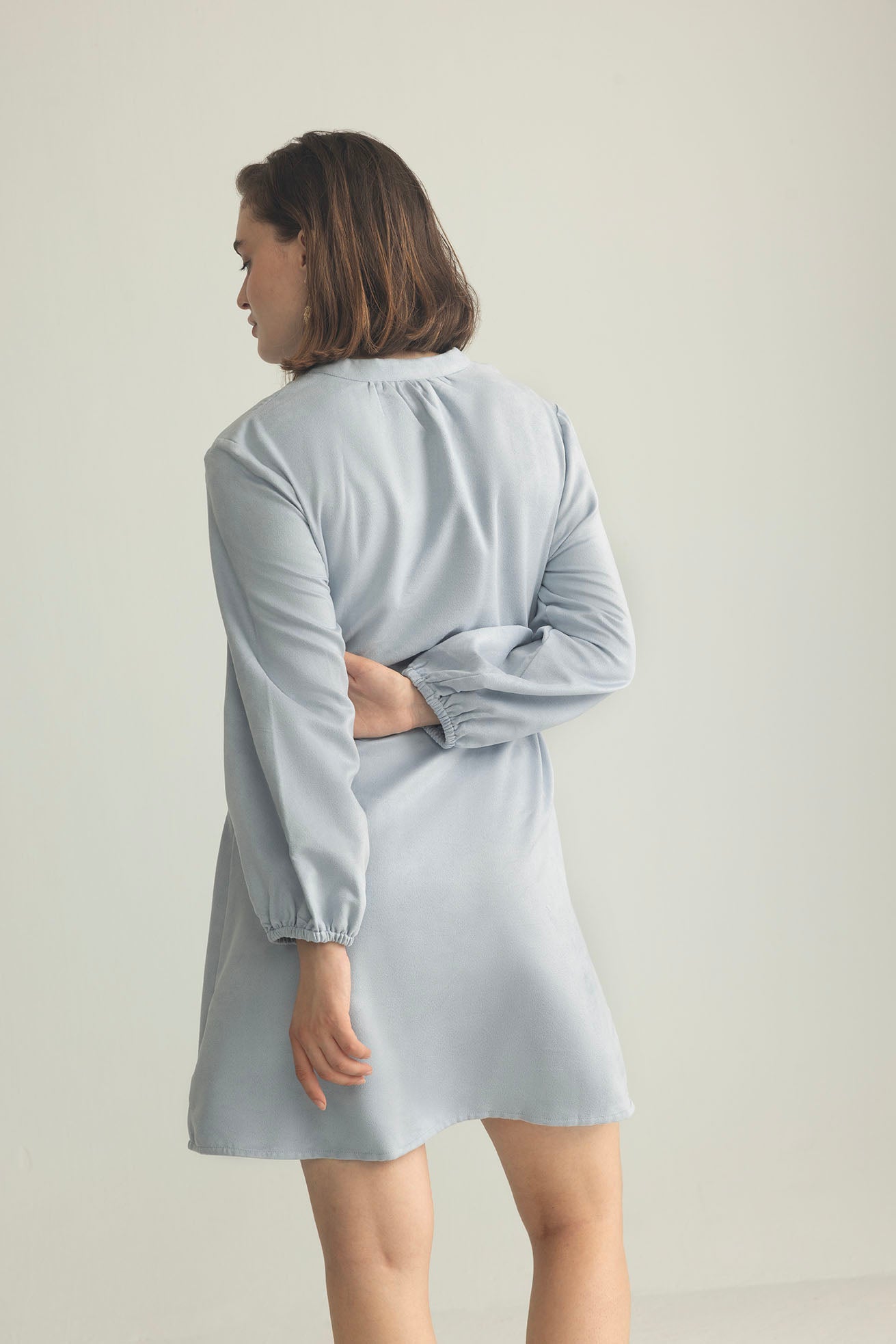 Raven March Shirt Dress in Light Grey - Myra USA