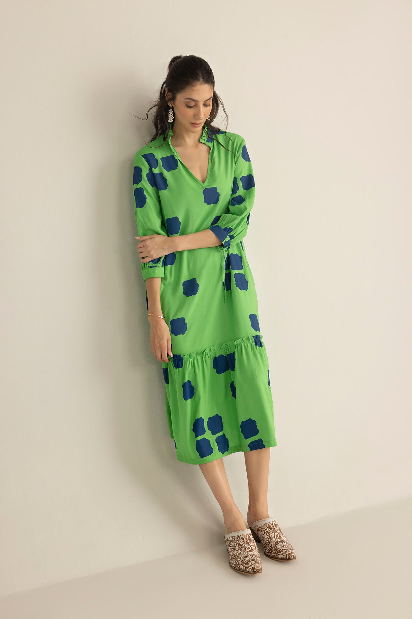 Abstract Eden Long Dress in Neon Ink - Myra USA
