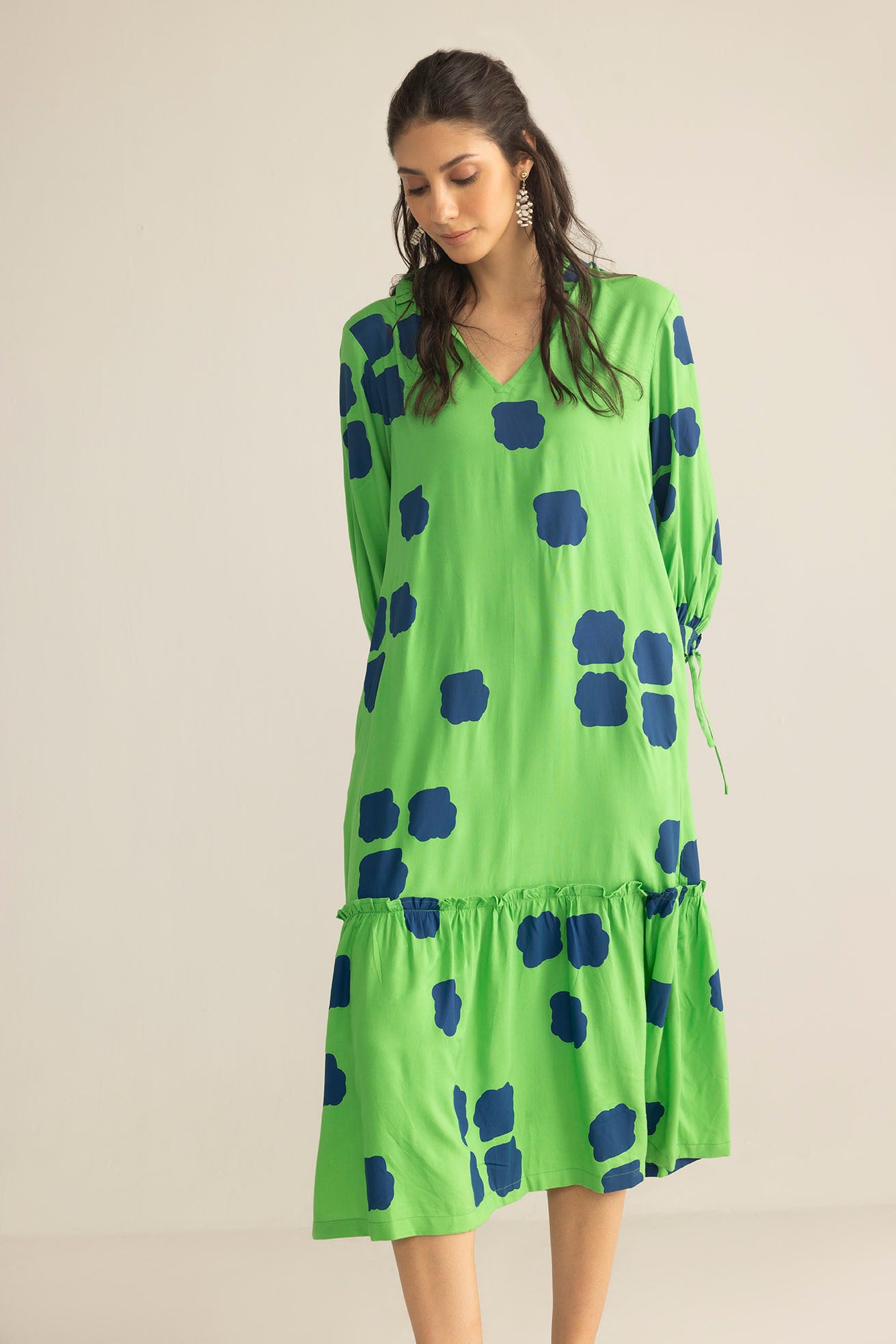 Abstract Eden Long Dress in Neon Ink - Myra USA