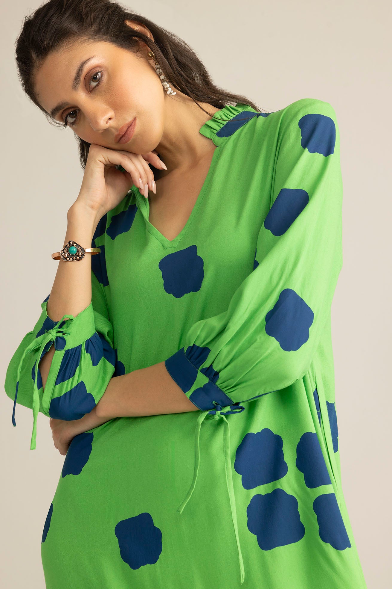 Abstract Eden Long Dress in Neon Ink - Myra USA