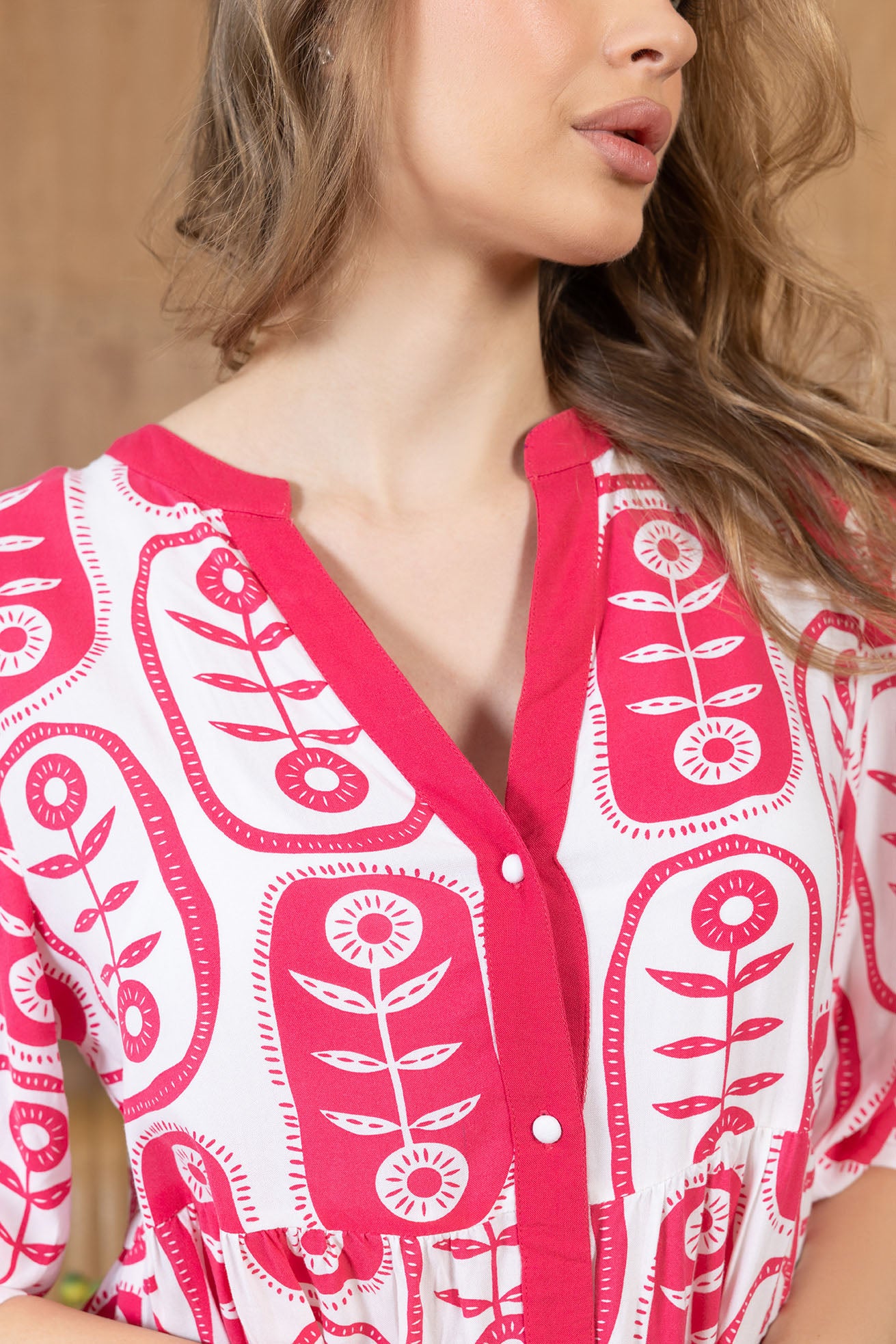 The Herbarium Long Dress in Ivory Pink - Myra USA