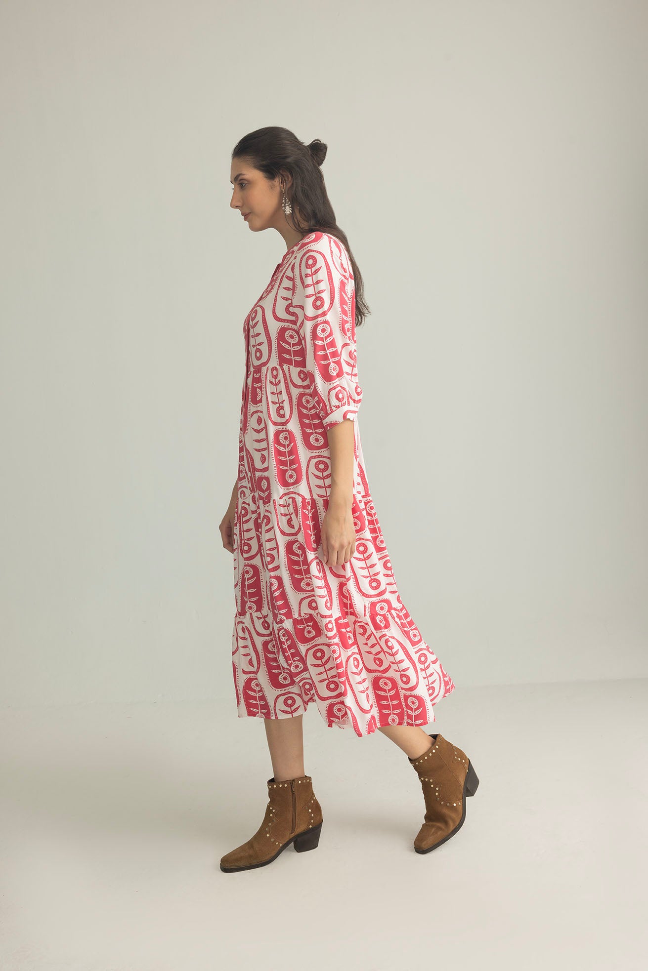 The Herbarium Long Dress in Ivory Blue - Myra USA
