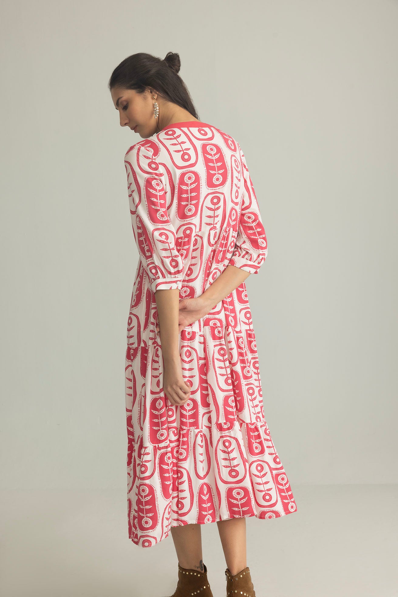 The Herbarium Long Dress in Ivory Blue - Myra USA