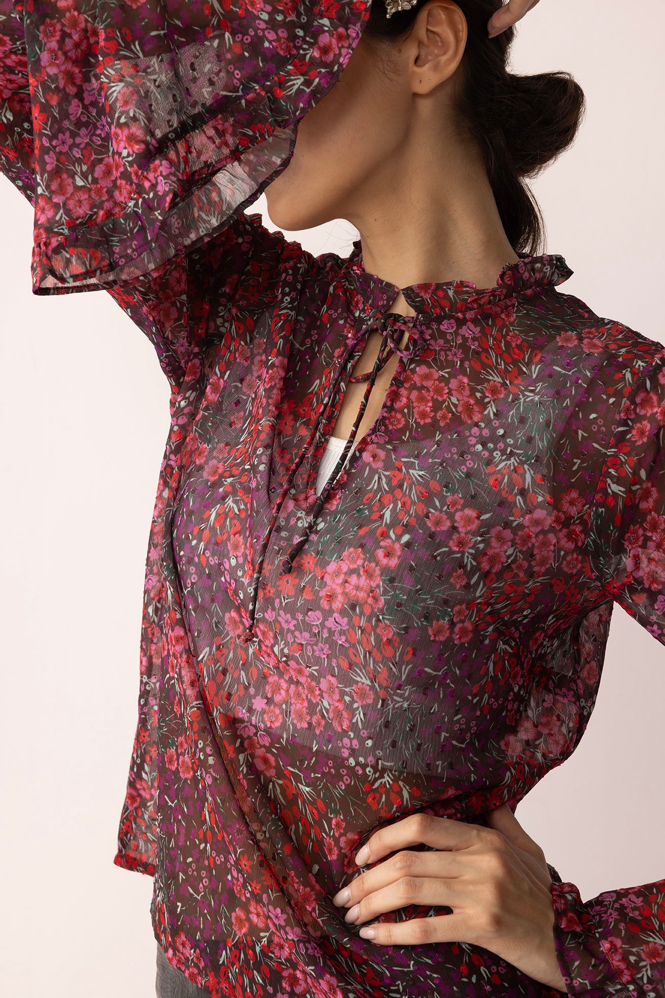 Rosette Reverie Top in Berry Bloom