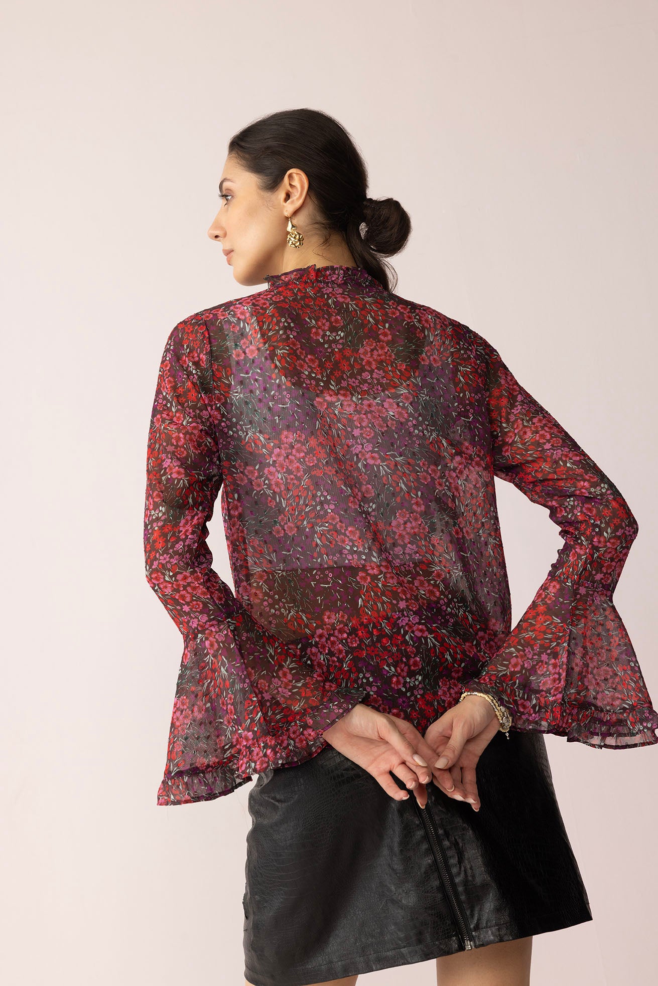 Rosette Reverie Top in Berry Bloom