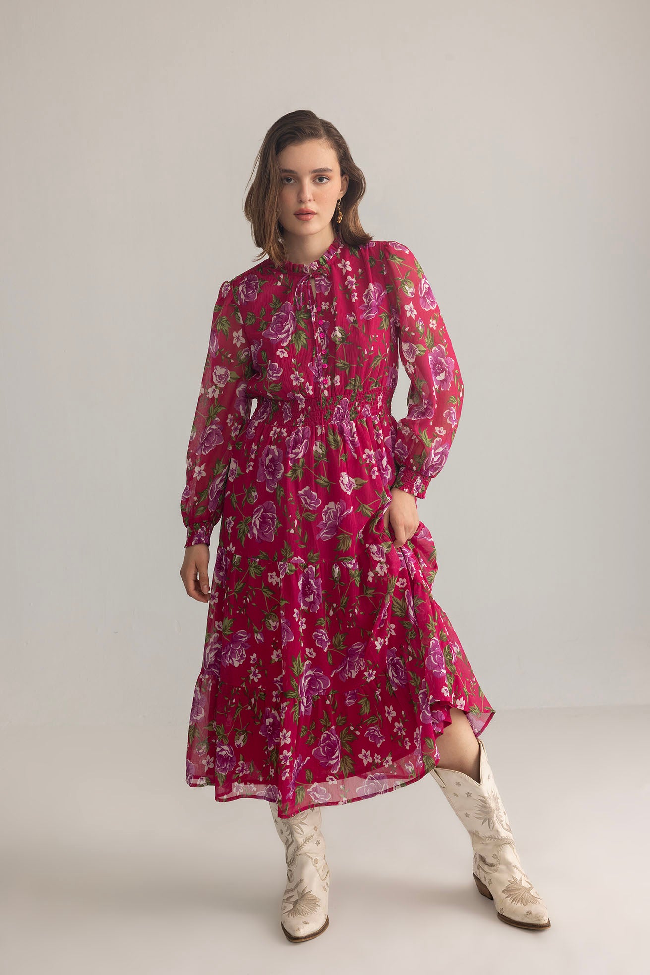 Fleur de Dusk Dress in Pink - Myra USA