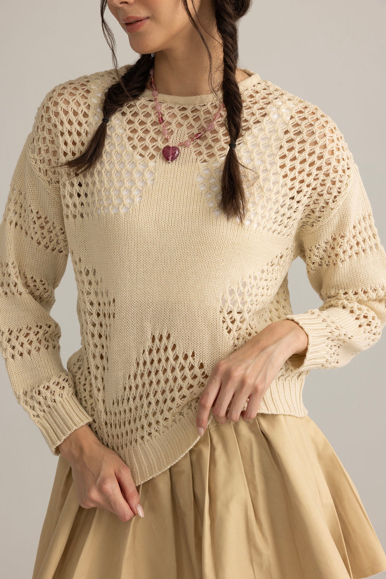 Midnight Mesa Knitted Sweater in Brown - Myra USA