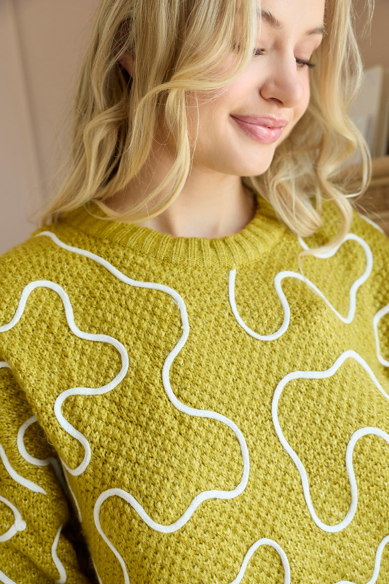 Twist of West Knitted Sweater in Yellow - Myra USA