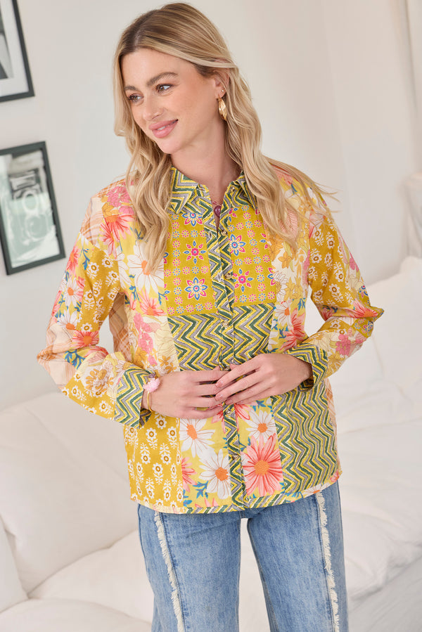 Zest & Bloom Shirt in Boho Yellow - Myra USA