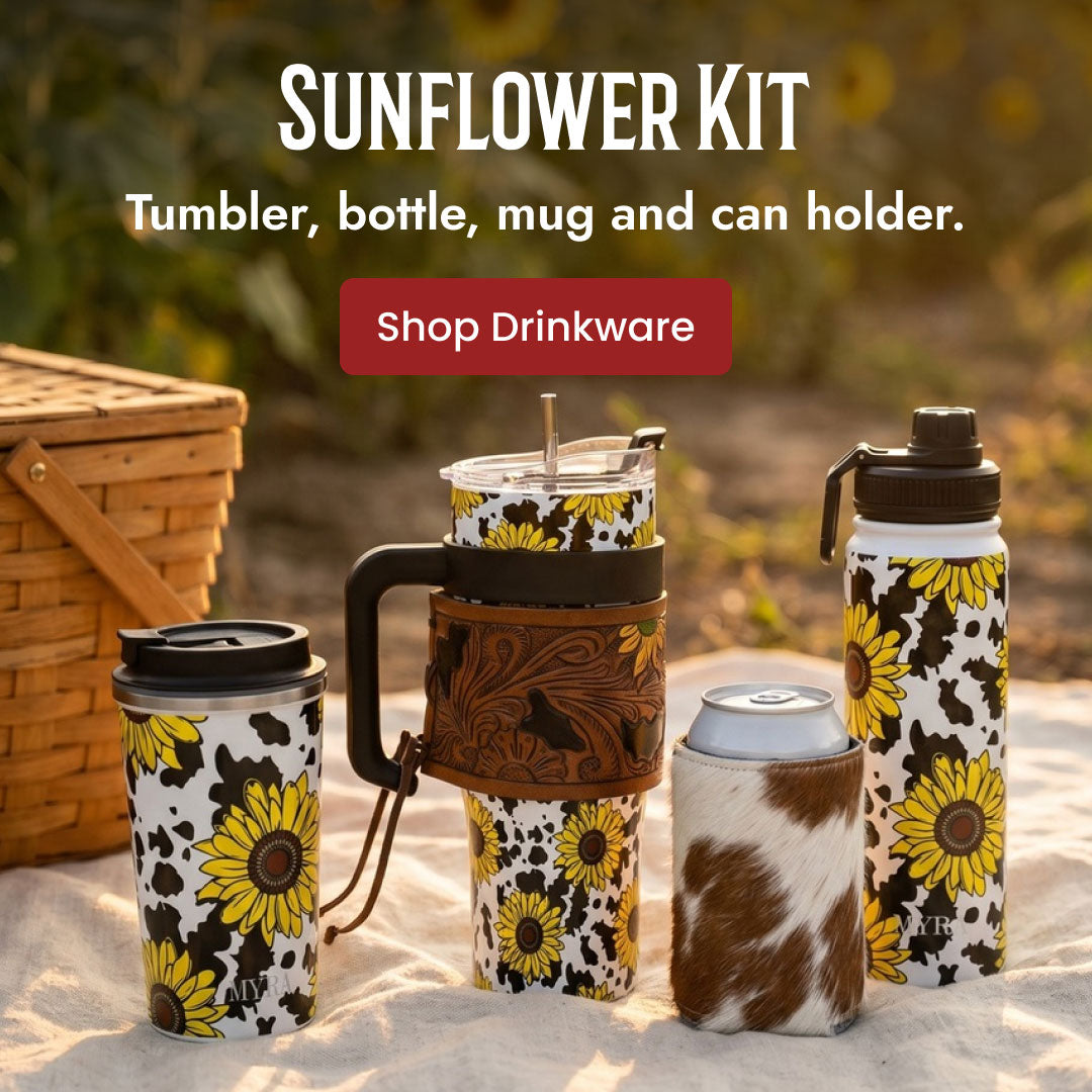 Sunflower Four-Piece Drinkware Kit - Hero