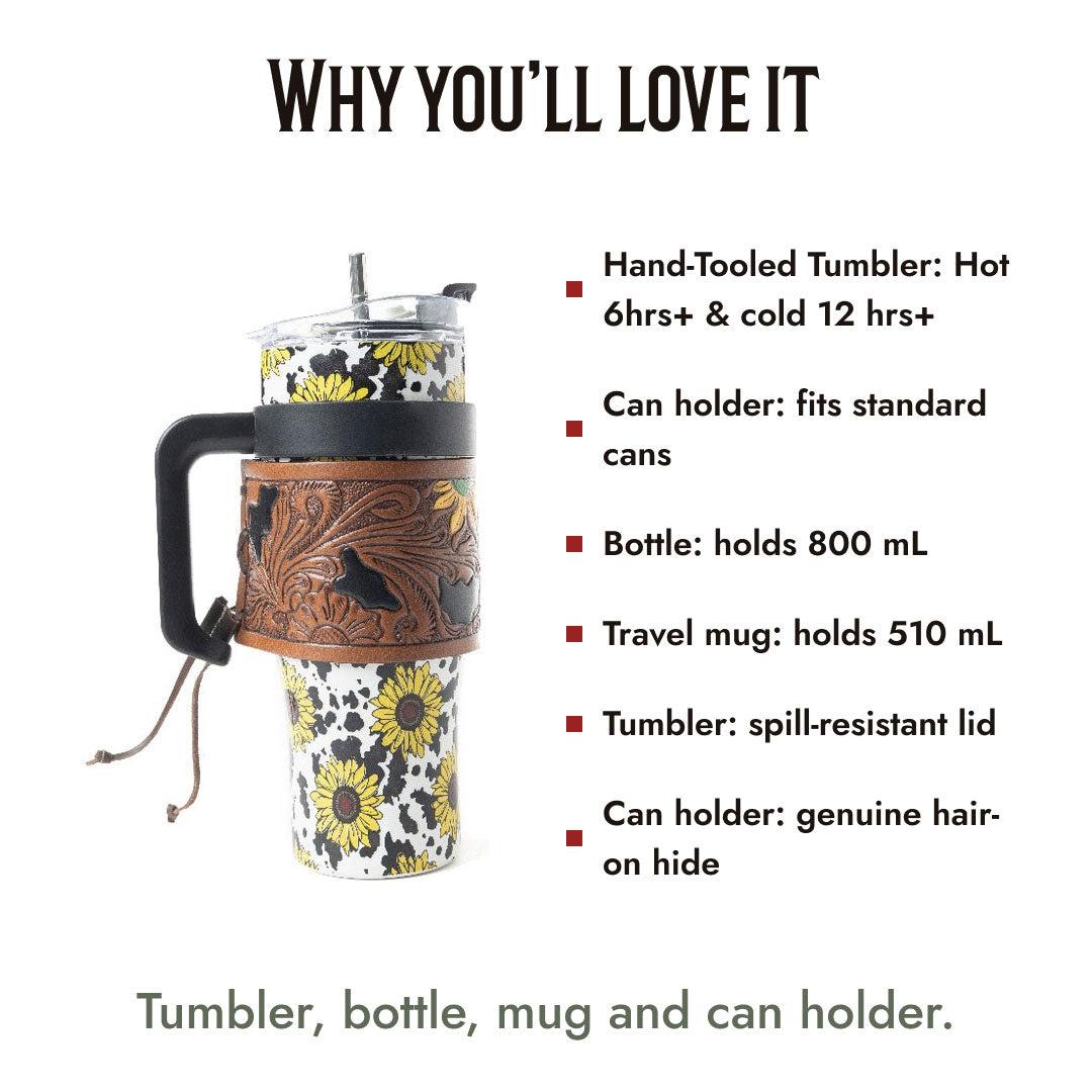 Sunflower Four-Piece Drinkware Kit - Features