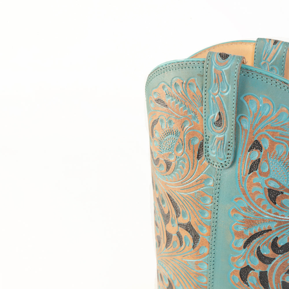Kasiopeah Hand-tooled Boots in Turquoise - Myra USA