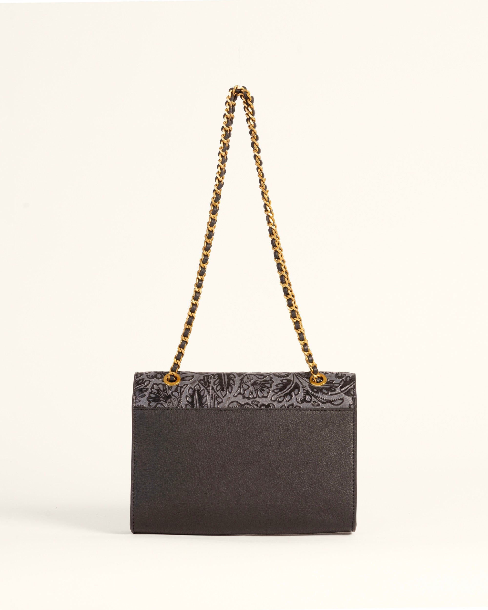 Loyal West Savi Small Embossed & Grained Leather Bag - Charcoal