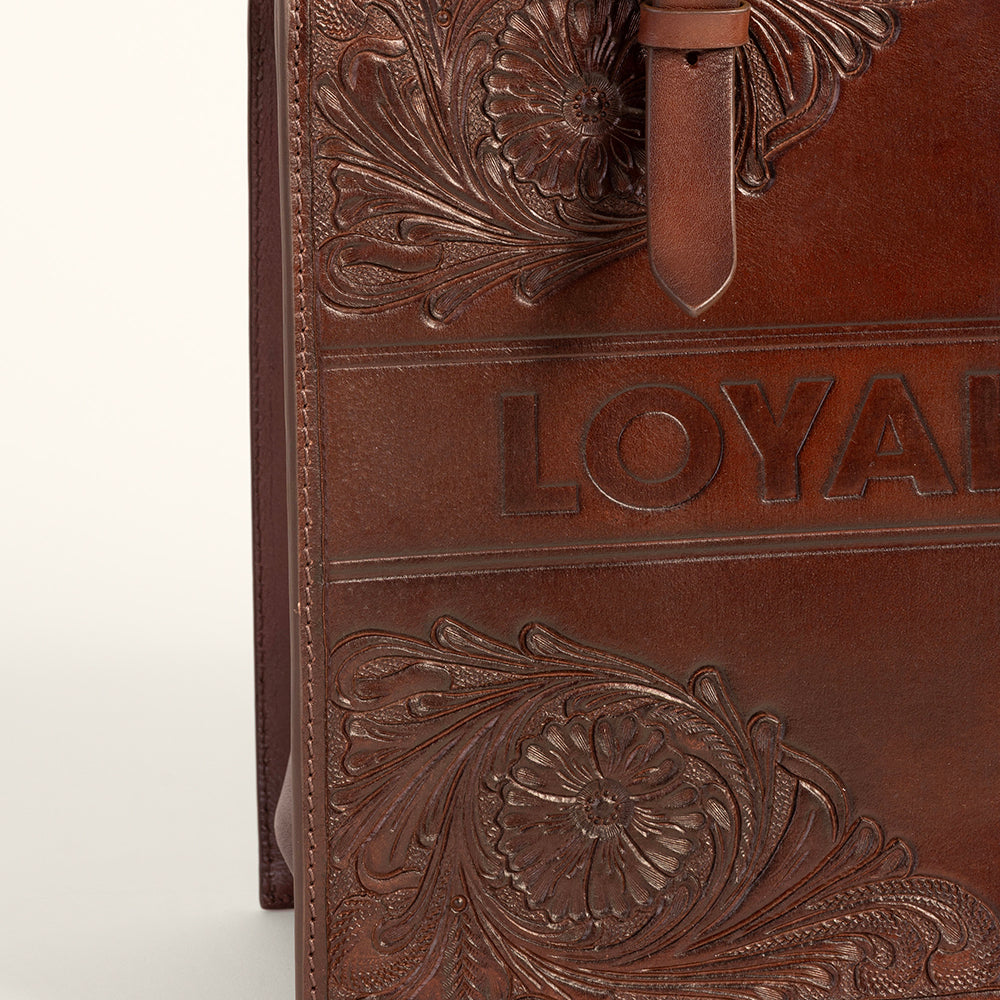 Loyal West Mivva Handtooled Medium Bag - Brunette Leather - Myra USA