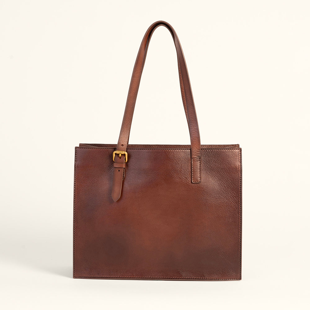 Loyal West Mivva Handtooled Medium Bag - Brunette Leather - Myra USA