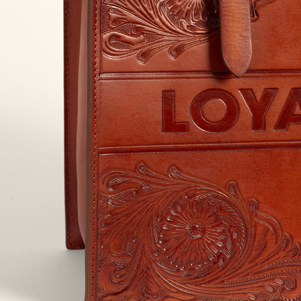 Loyal West Mivva Handtooled Medium Bag - Soft Walnut Leather - Myra USA