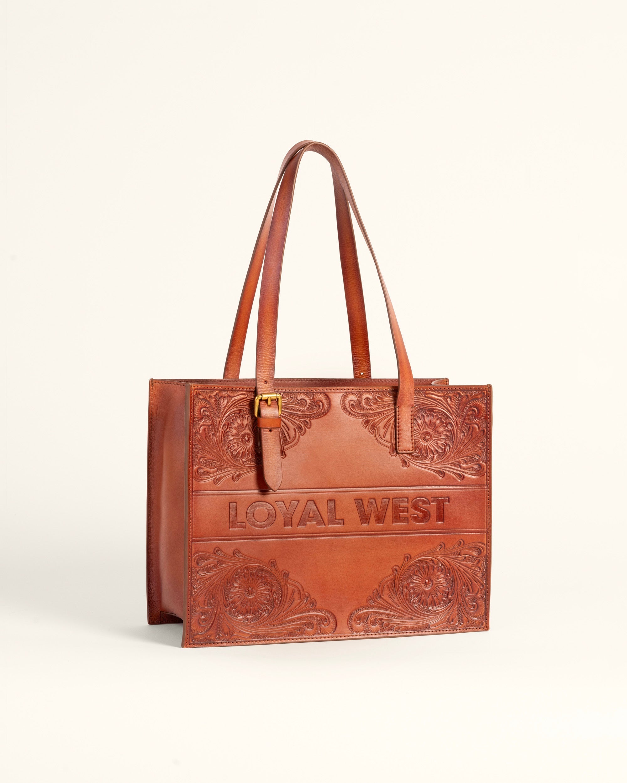 Loyal West Mivva Handtooled Medium Bag - Soft Walnut Leather