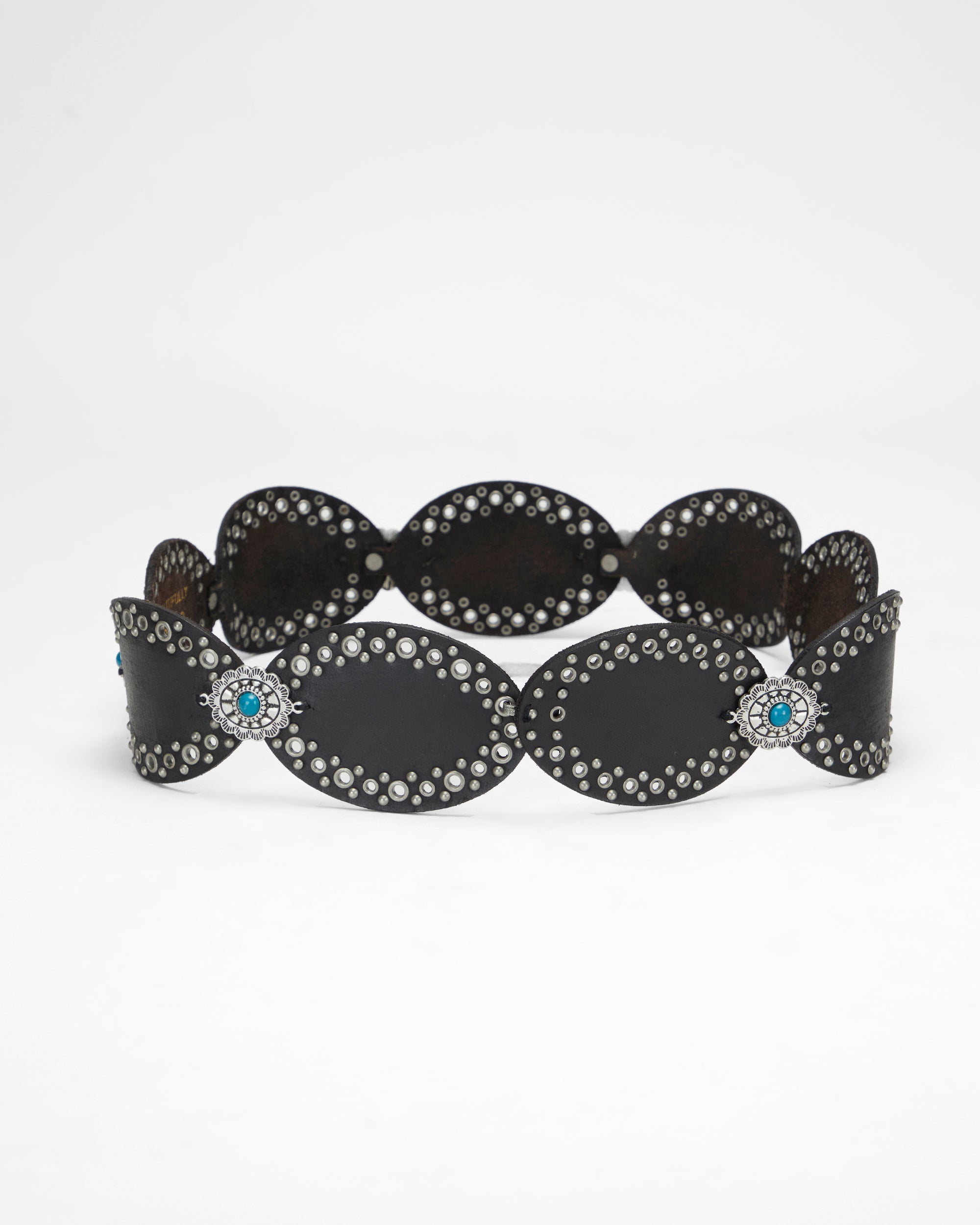 Loyal West Alta Buena Leather Belt In Calfskin-BLACK