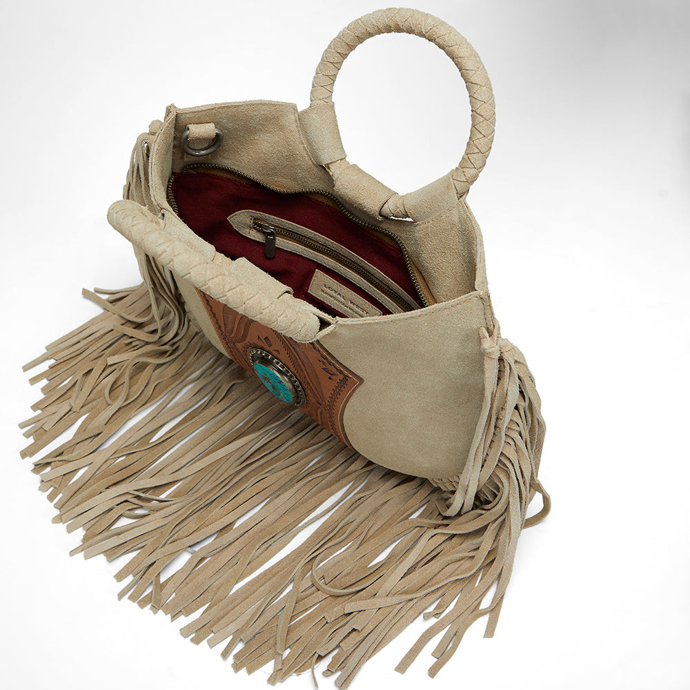 Loyal West SEDONA TASSLE BAG IN SUEDE LEATHER - Myra USA
