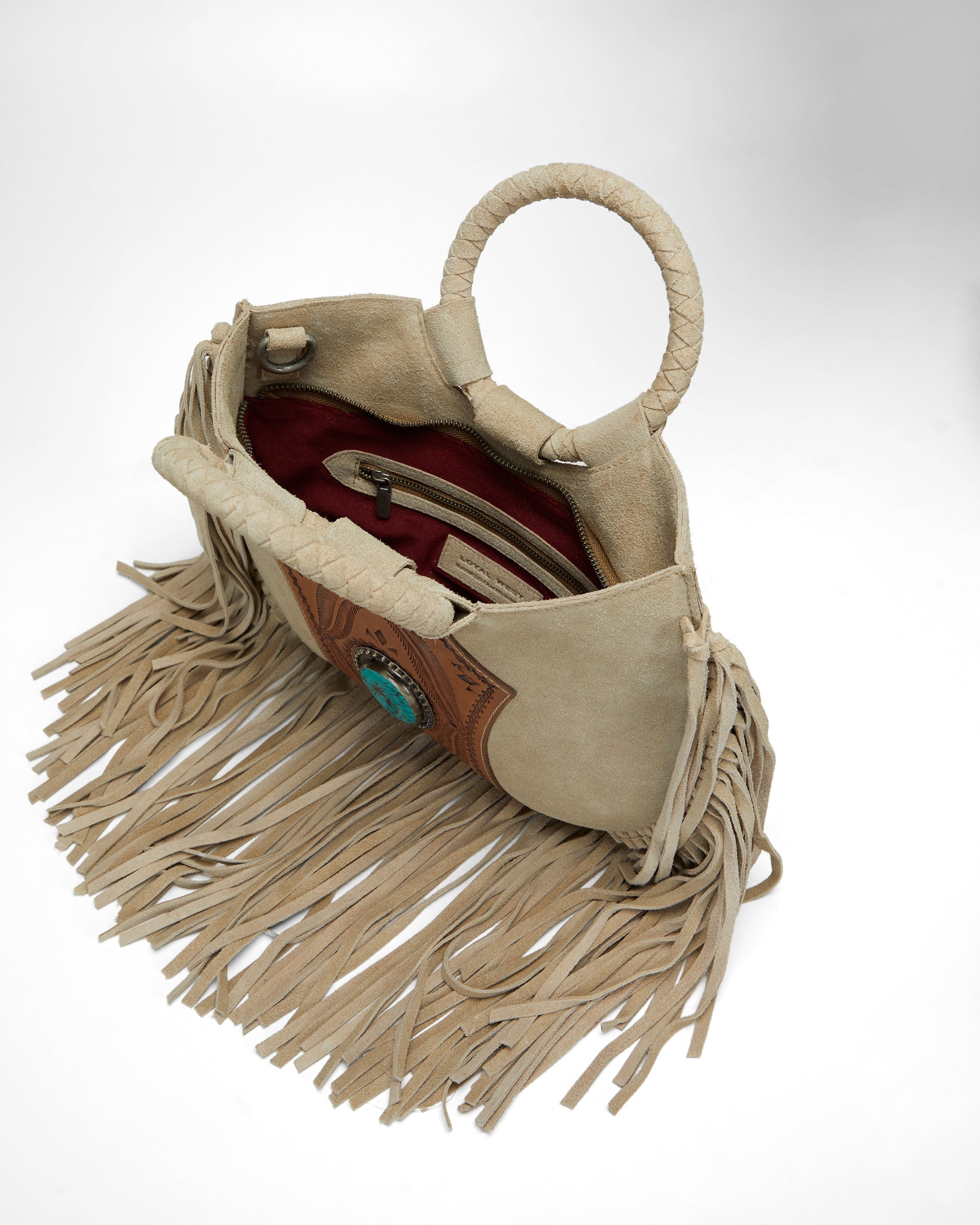 Loyal West SEDONA TASSLE BAG IN SUEDE LEATHER - Myra USA