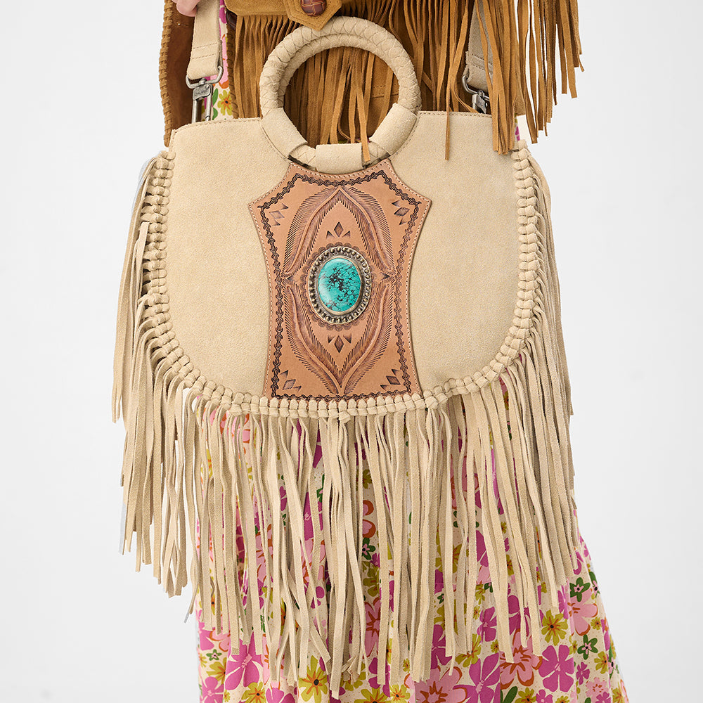 Loyal West SEDONA TASSLE BAG IN SUEDE LEATHER - Myra USA
