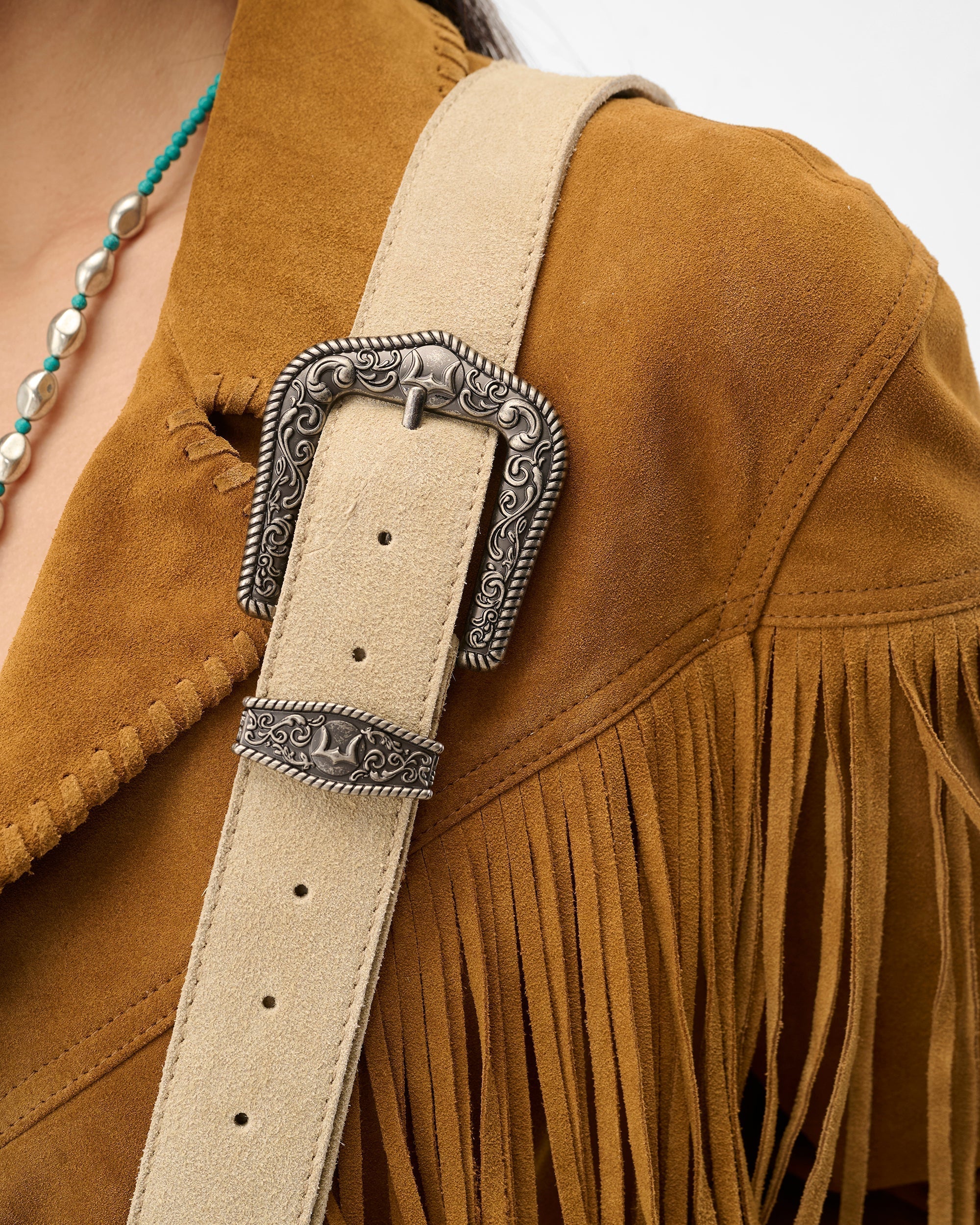 Loyal West SEDONA TASSLE BAG IN SUEDE LEATHER - Myra USA