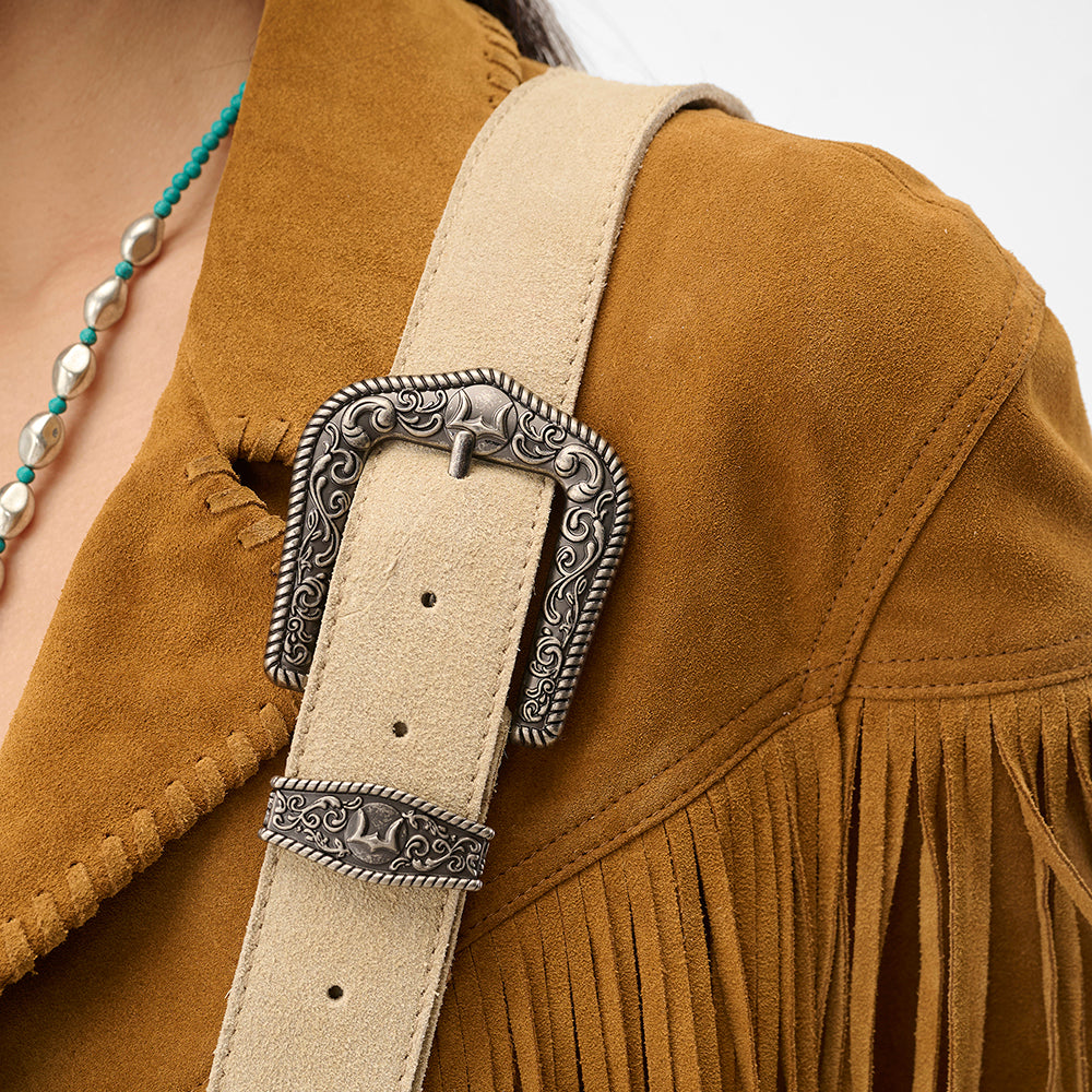 Loyal West SEDONA TASSLE BAG IN SUEDE LEATHER - Myra USA