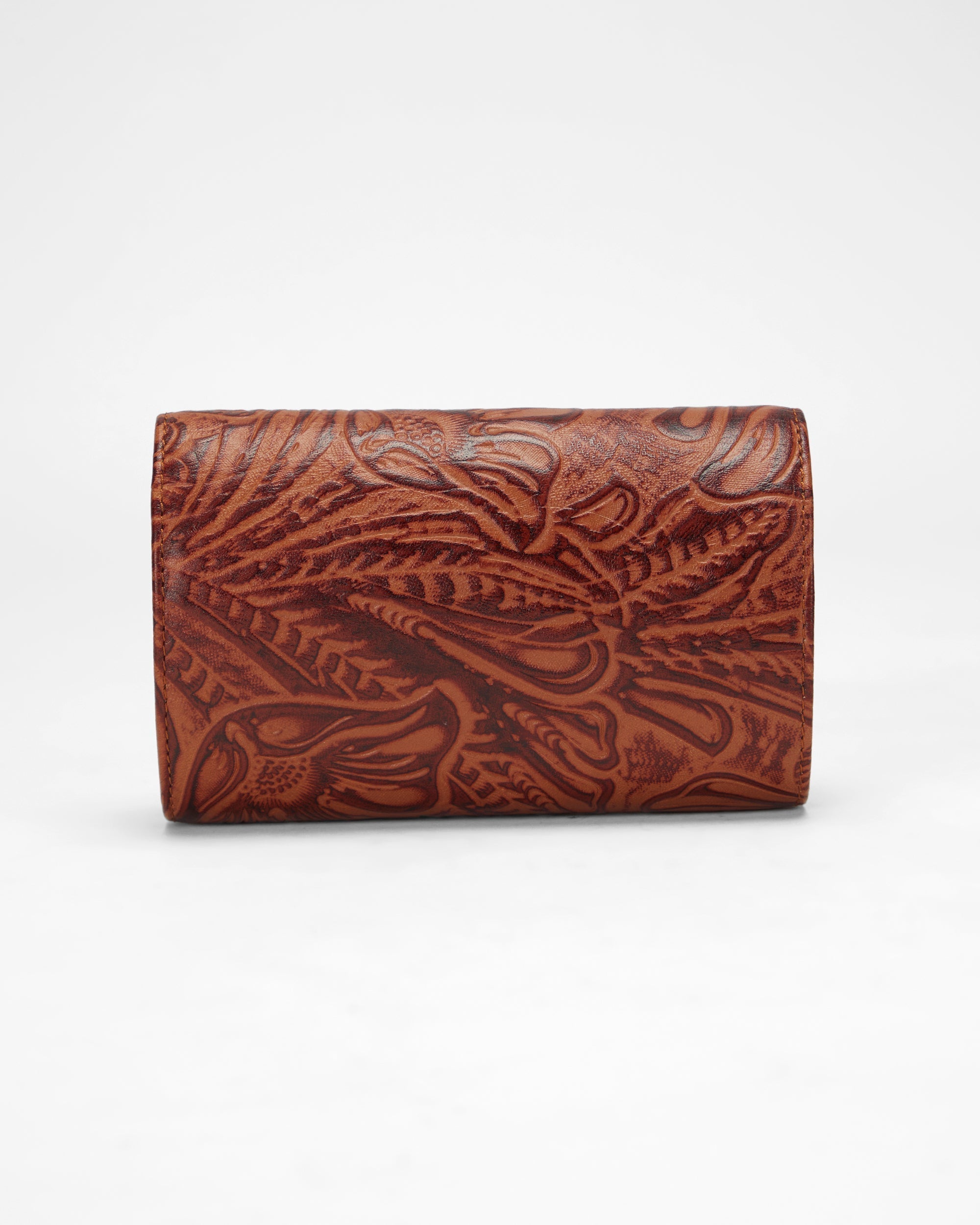 Loyal West CANYON JEWELERY CASE IN HAND FINISHED EMBOSSED LEATHER - BROWN - Myra USA
