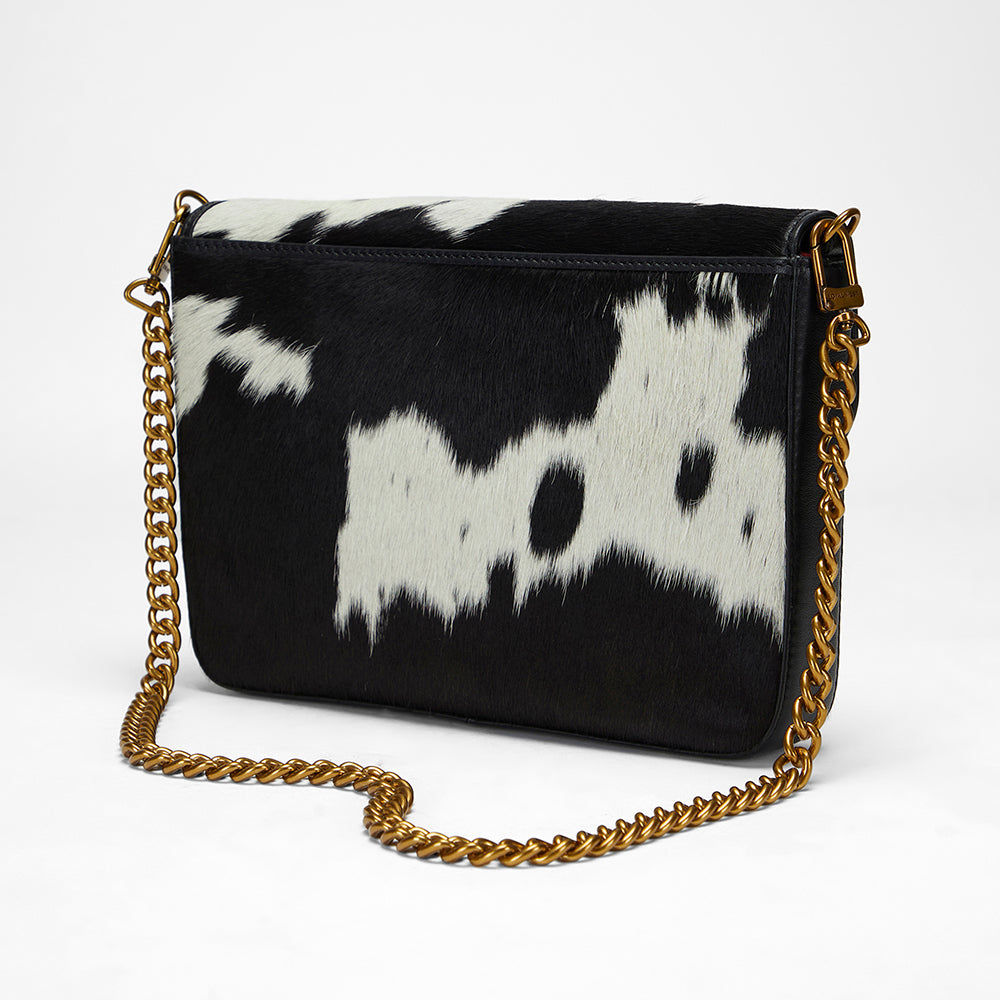 Loyal West LW ON THE GO MEDIUM CHAIN BAG IN COWHIDE AND CALFSKIN - Myra USA