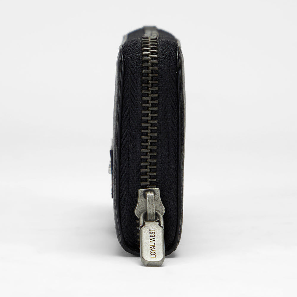 Loyal West RANCH ROAD JEWELERY CASE IN CALF LEATHER - BLACK - Myra USA