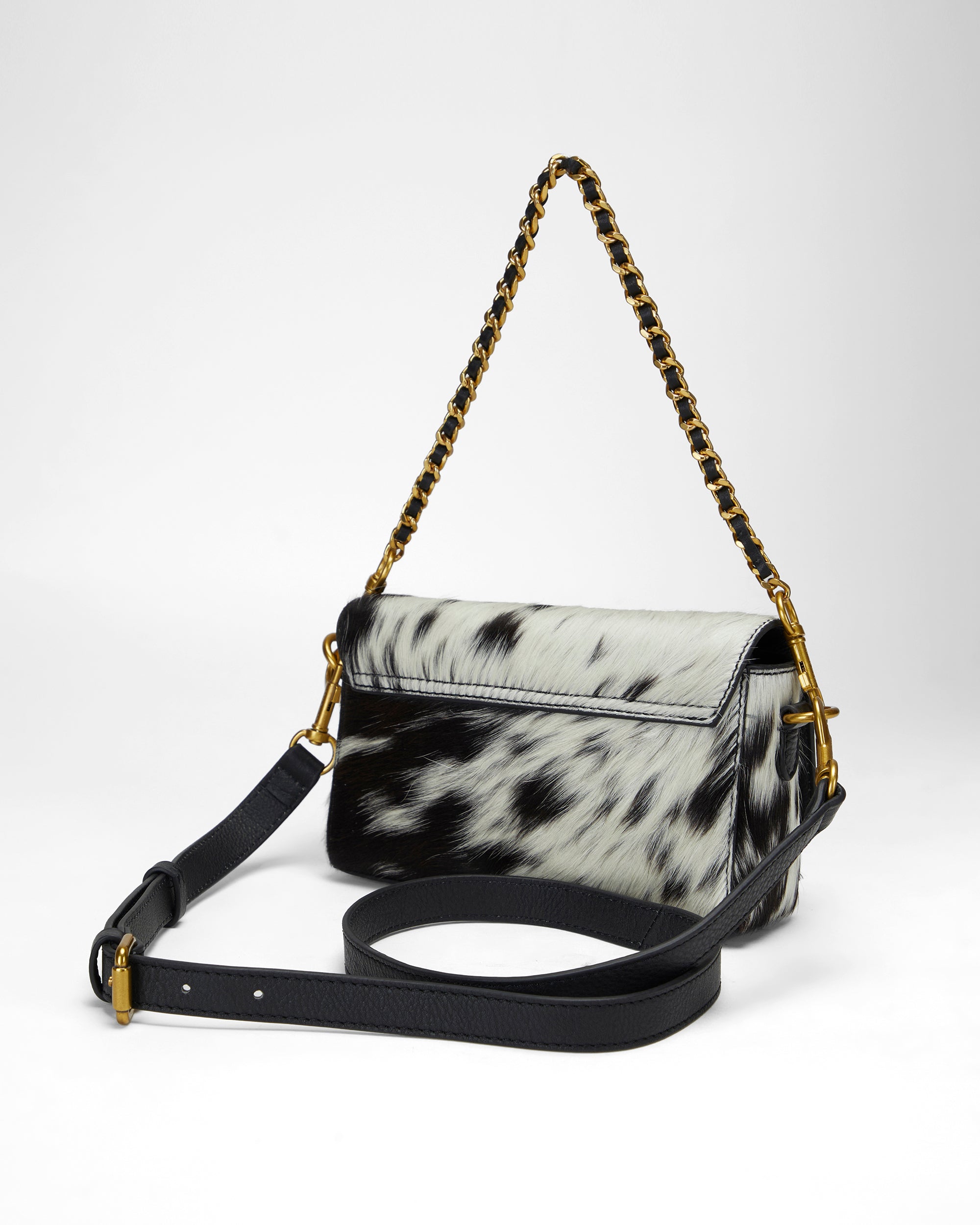 Loyal West SAVI MINI BAG IN BLACK & WHITE COWHIDE - Myra USA