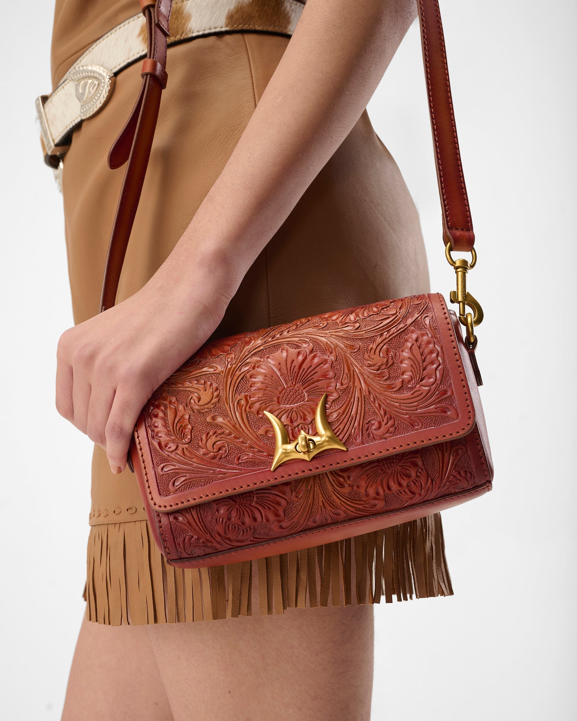 Loyal West SAVI MINI BAG IN HANDTOOLED LEATHER